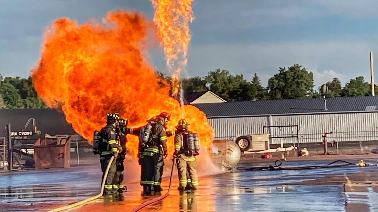 Firefighters train at the Campbell County Fire Department's training facility in Gillette.