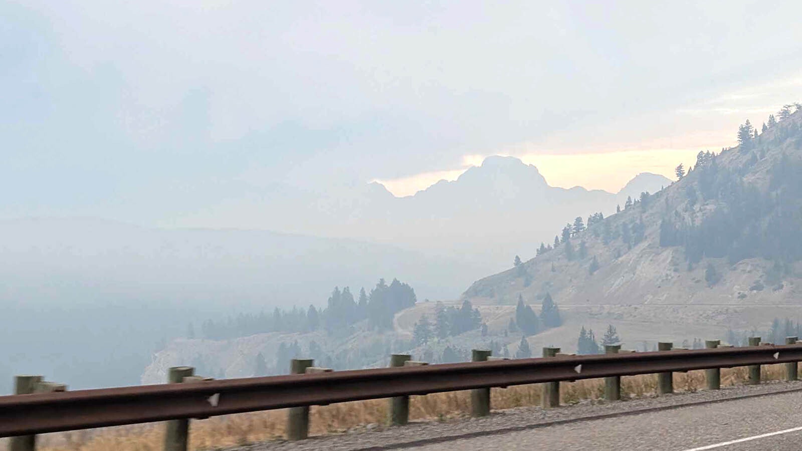 On her morning commute to Jackson on Tuesday, Jasmine Kintzler took photos of the smoke hanging over Togwotee Pass.