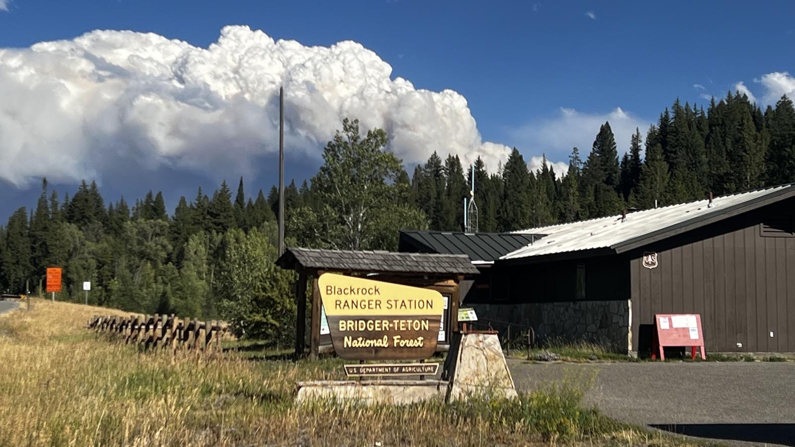 Smoke churns from the Fish Creek Fire, which is devouring dead trees off of Togwotee Pass in northwest Wyoming.