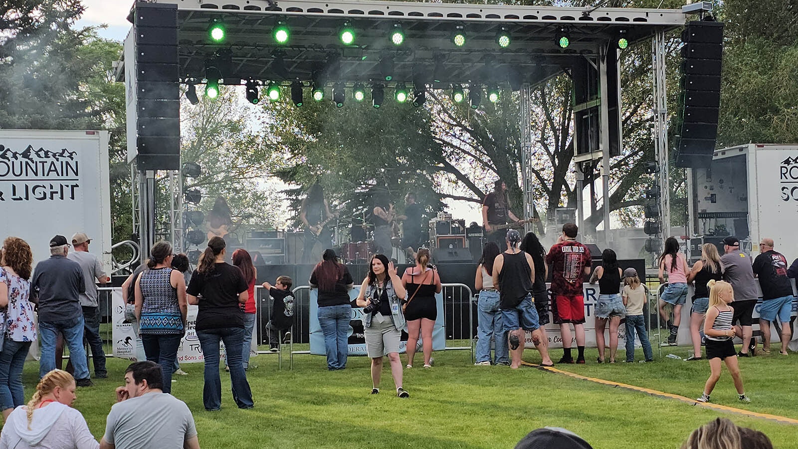 Smoke starts to pour out as ZamTrip warms up the crowd for the next band in the lineup at Flaming Gorge Days in Green River.