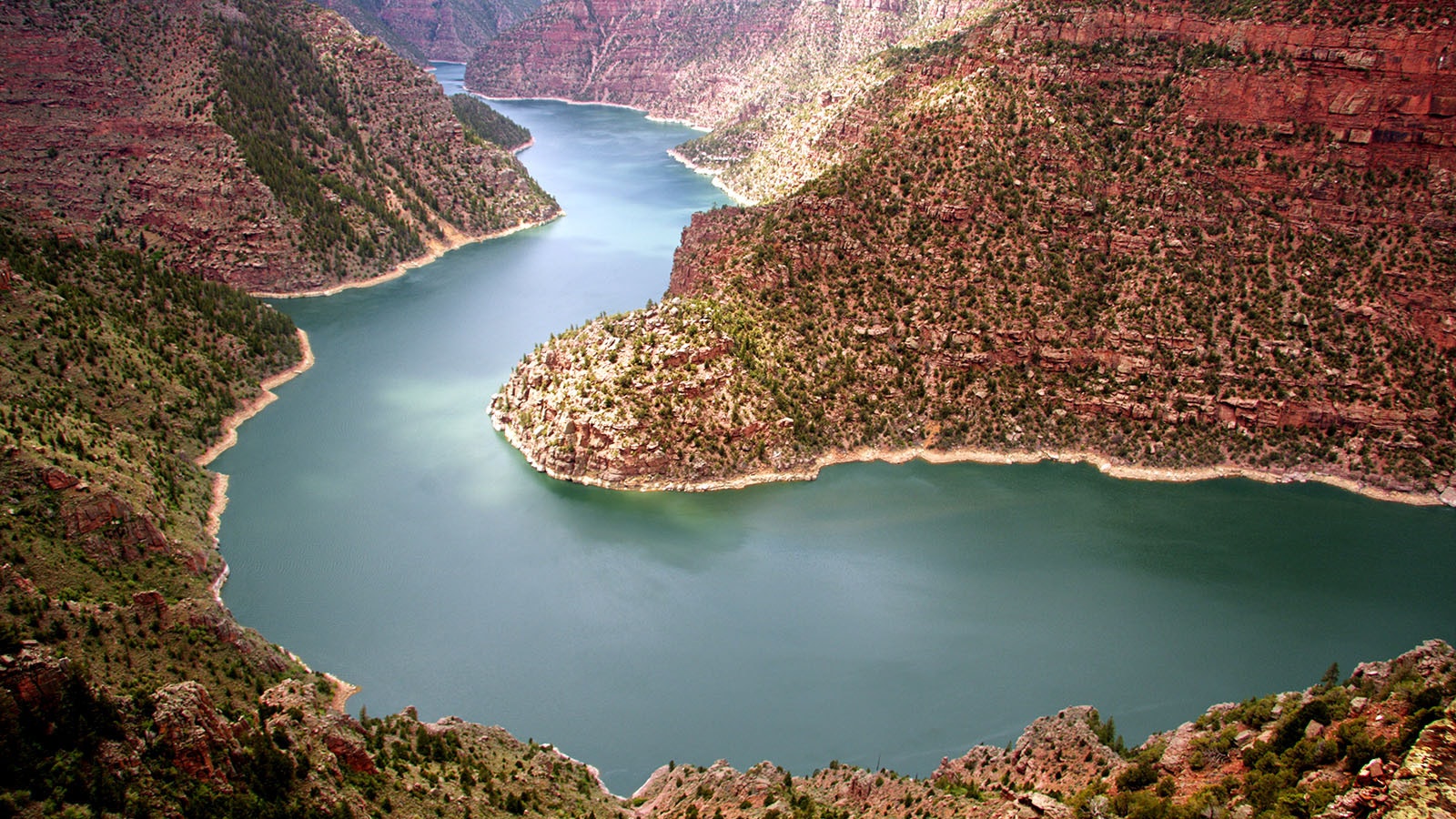 Flaming Gorge Reservoir was created when the Green River was dammed 60 years ago.