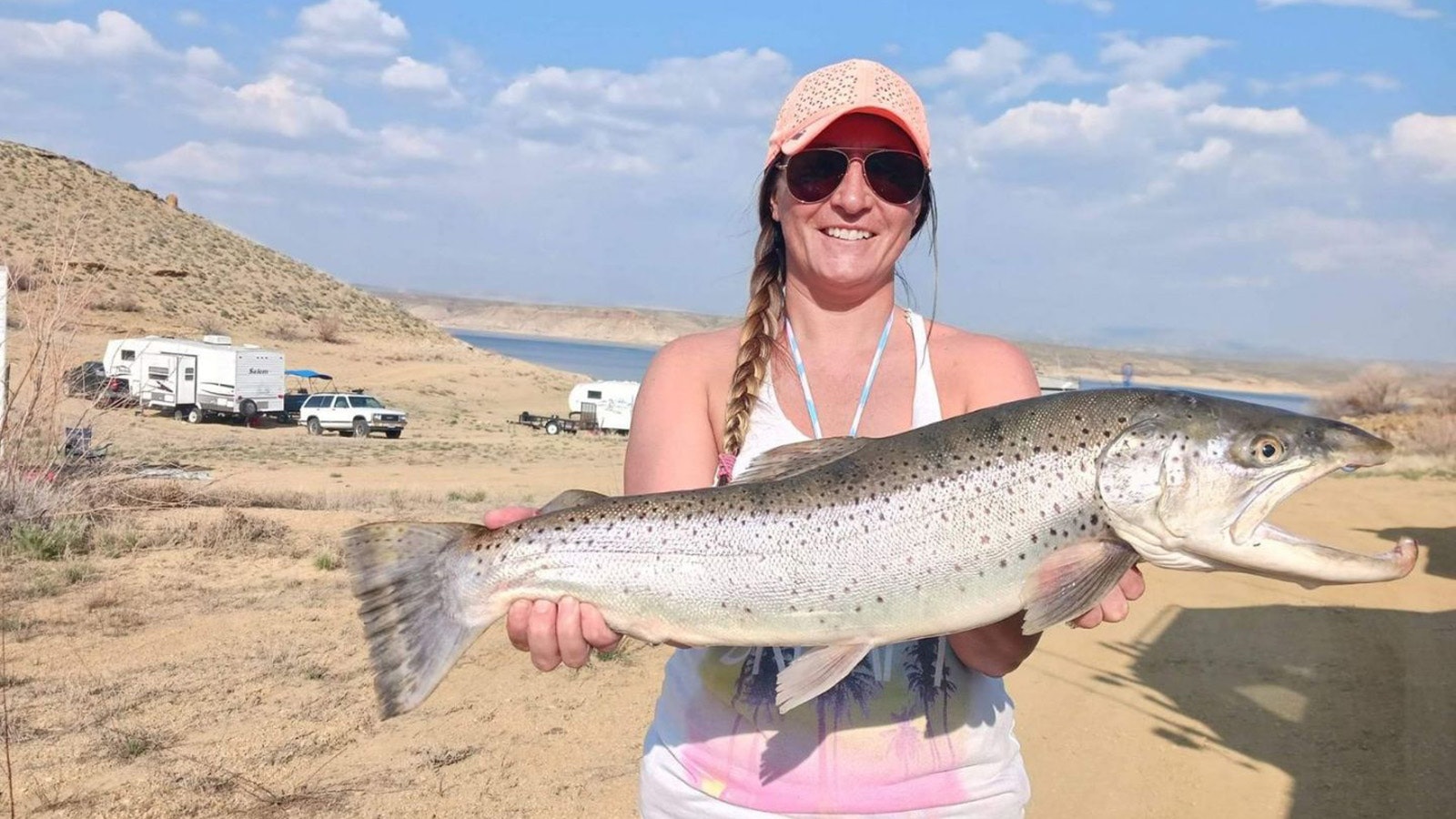 A brown trout caught this past spring at Flaming Gorge Reservoir. The fish in the reservoir are suffering from a lack of forage fish to eat.