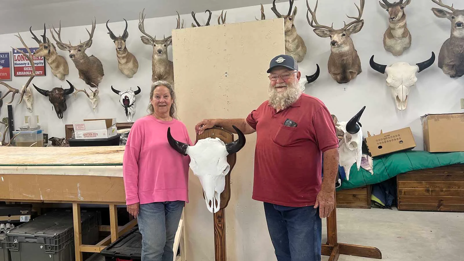 Charlie and Jo Stickney run C&J’s Bug Barn game skull cleaning business in Thermopolis.