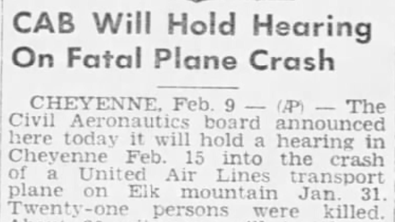 While an initial hearing did take place on the crash, the actual crash investigation had to wait until June.