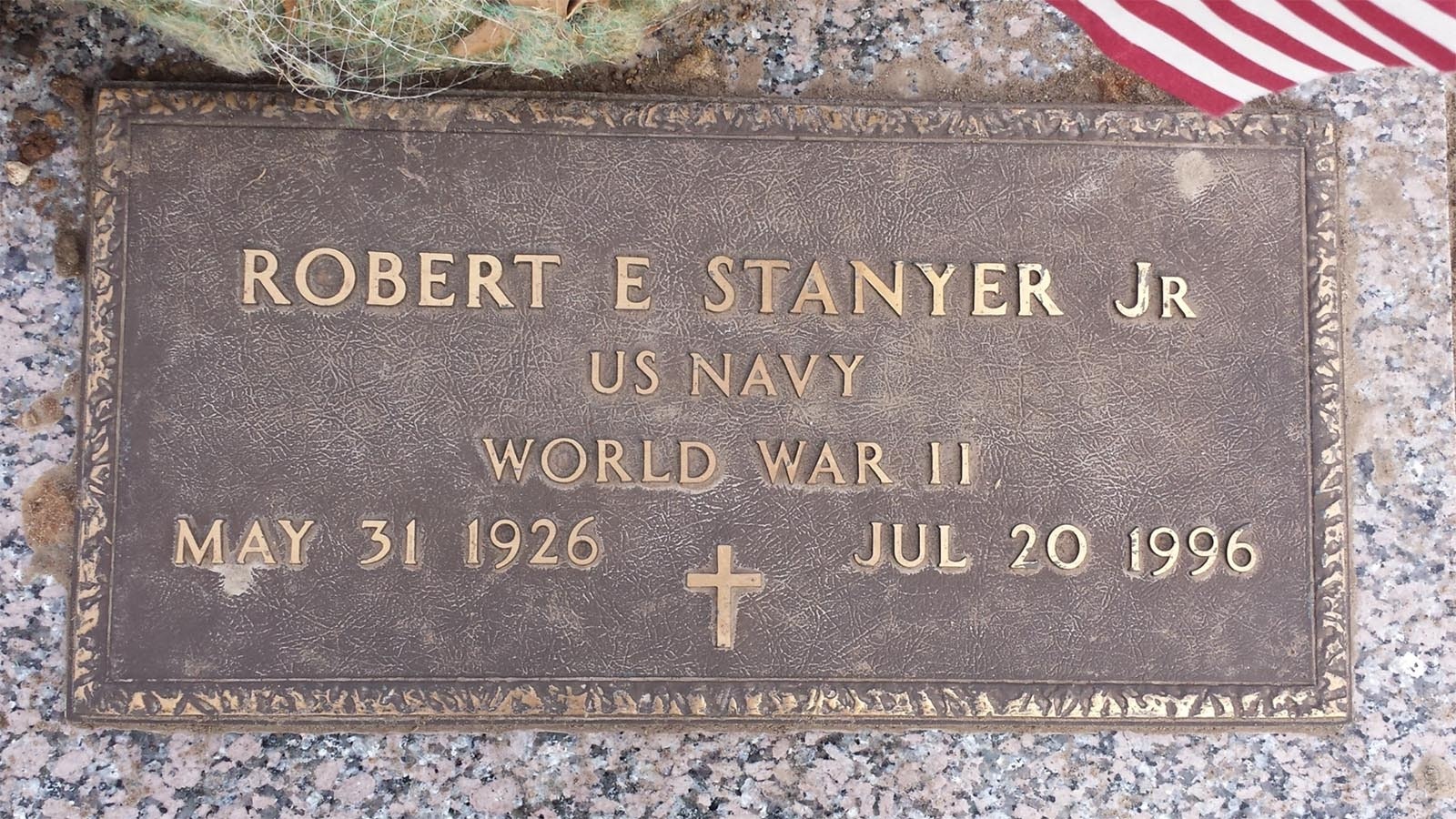 The grave of Robert E. Stanyer Jr. He reportedly was supposed to be on the flight and was bumped off the roster.