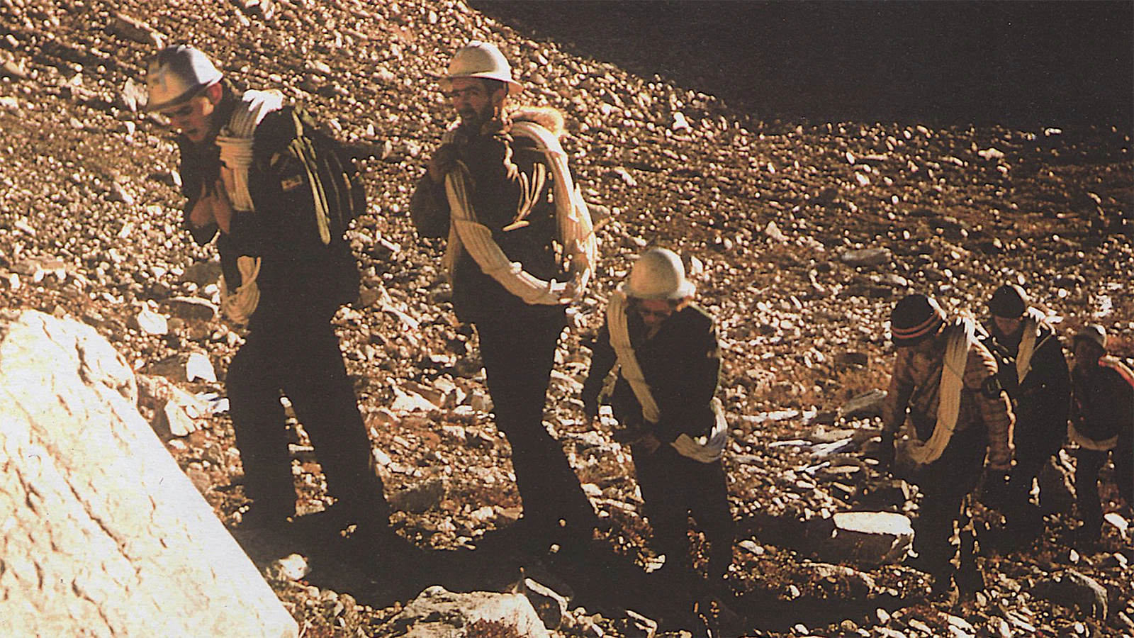 Members of the recovery team climb Medicine Bow Peak in October 1955.