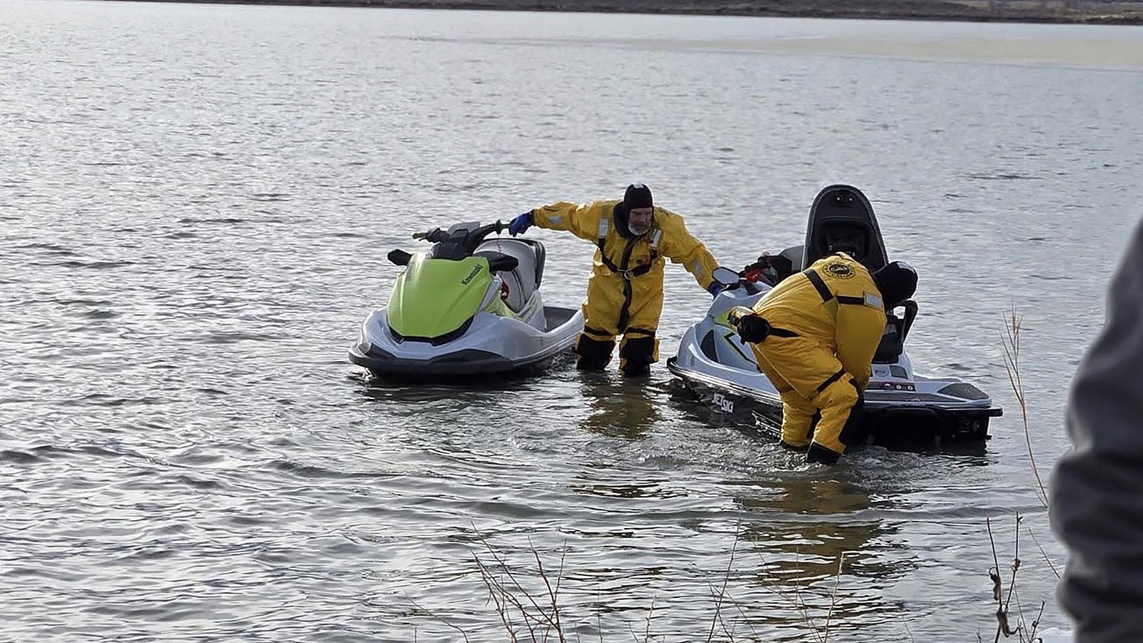 An ice fisherman camping on Ocean Lake in Fremont County was stranded after a section of ice broke off, leaving him hundreds of yards from shore. He was rescued early Saturday.