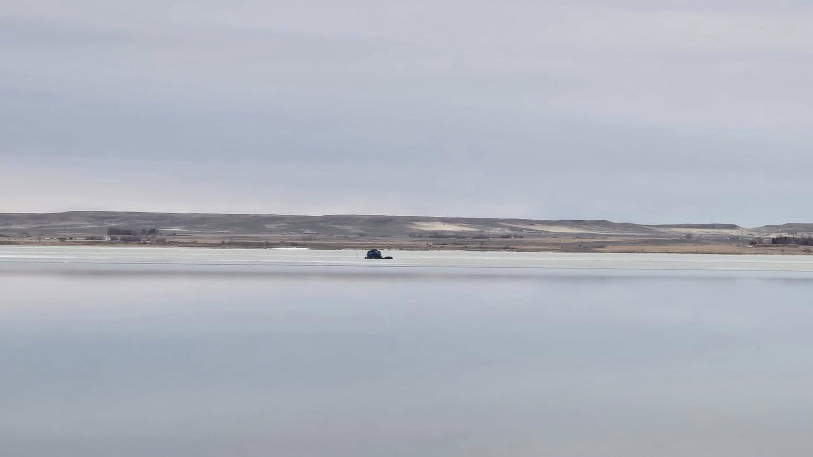 An ice fisherman camping on Ocean Lake in Fremont County was stranded after a section of ice broke off, leaving him hundreds of yards from shore. He was rescued early Saturday.