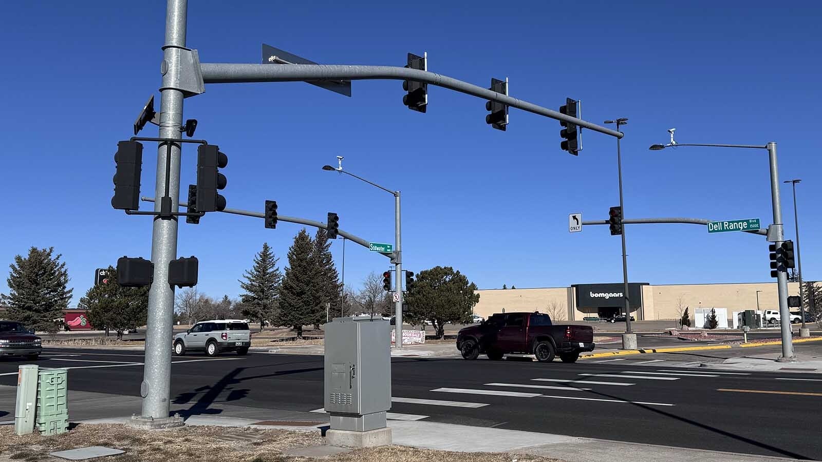 A petition has hundreds of signatures calling for Cheyenne to remove is Flock license plate cameras because they invade privacy. The city's police department says the 23 cameras are solving cases and catching criminals. This intersection at Del Range Boulevard and Stillwater Avenue has a Flock camera.