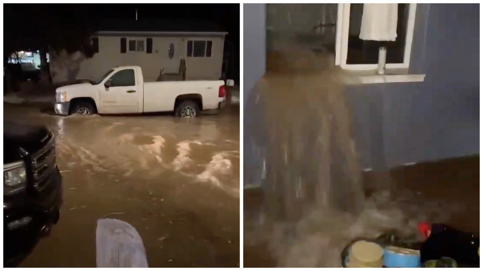A 12-inch water main breaking caused devastating flooding of a Cheyenne neighborhood with water running down the streets and gushing into this basement, right.