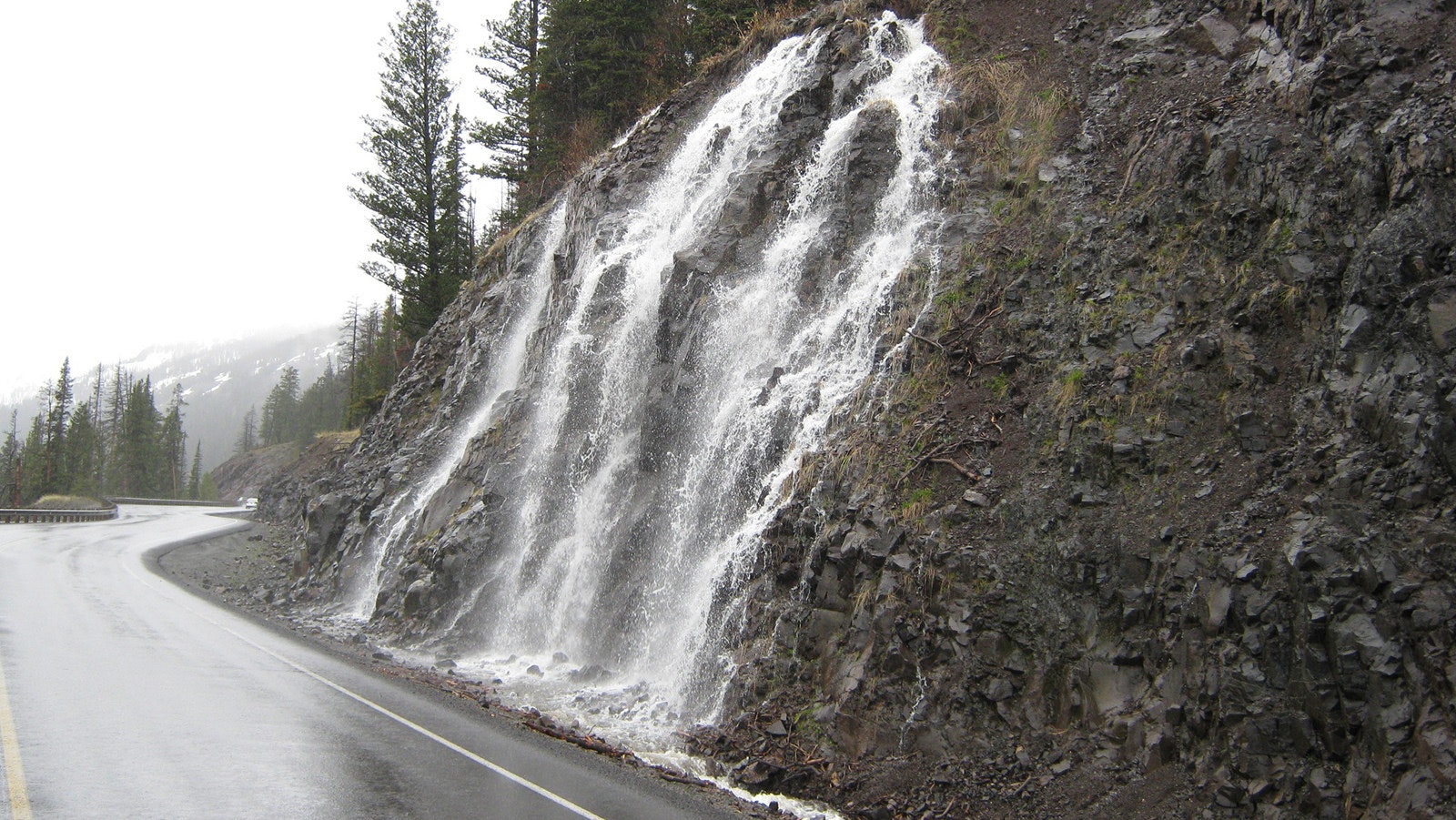 A deluge of rain Thursday caused flash flooding in Casper and impromptu waterfalls along the highways in central Wyoming.