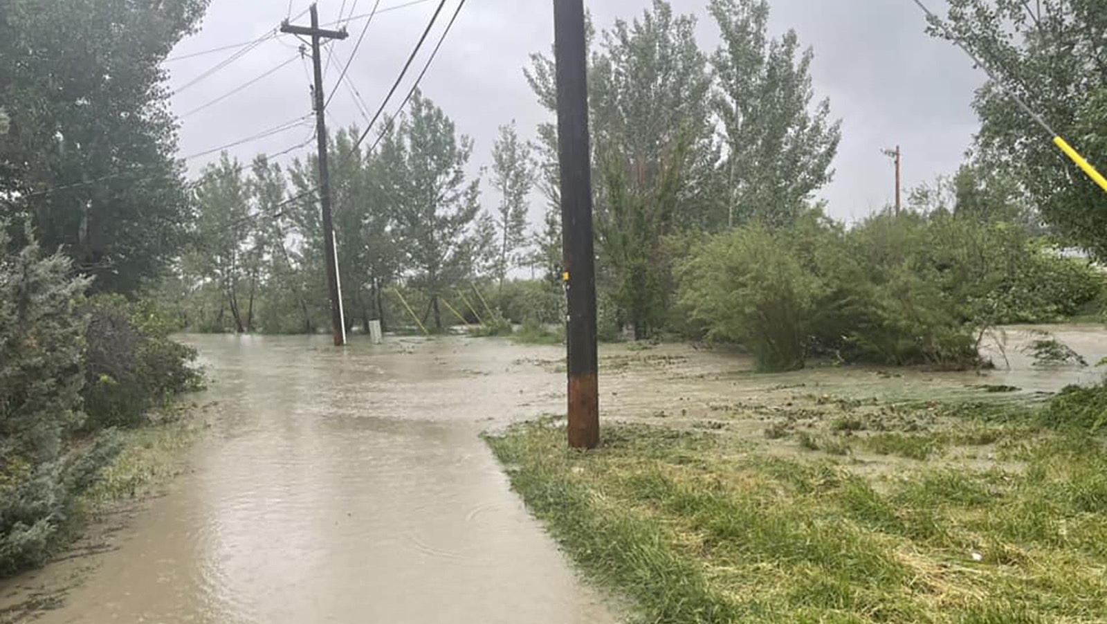 Flooding near Garden Creek in Casper on Thursday.