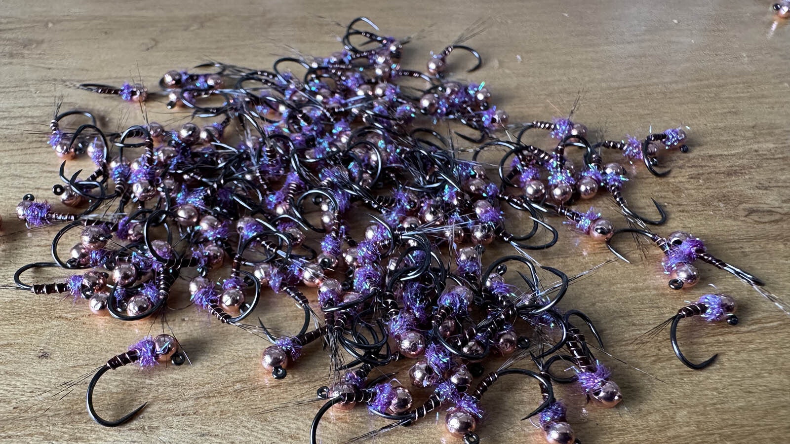 A completed batch of Rescue River flies.