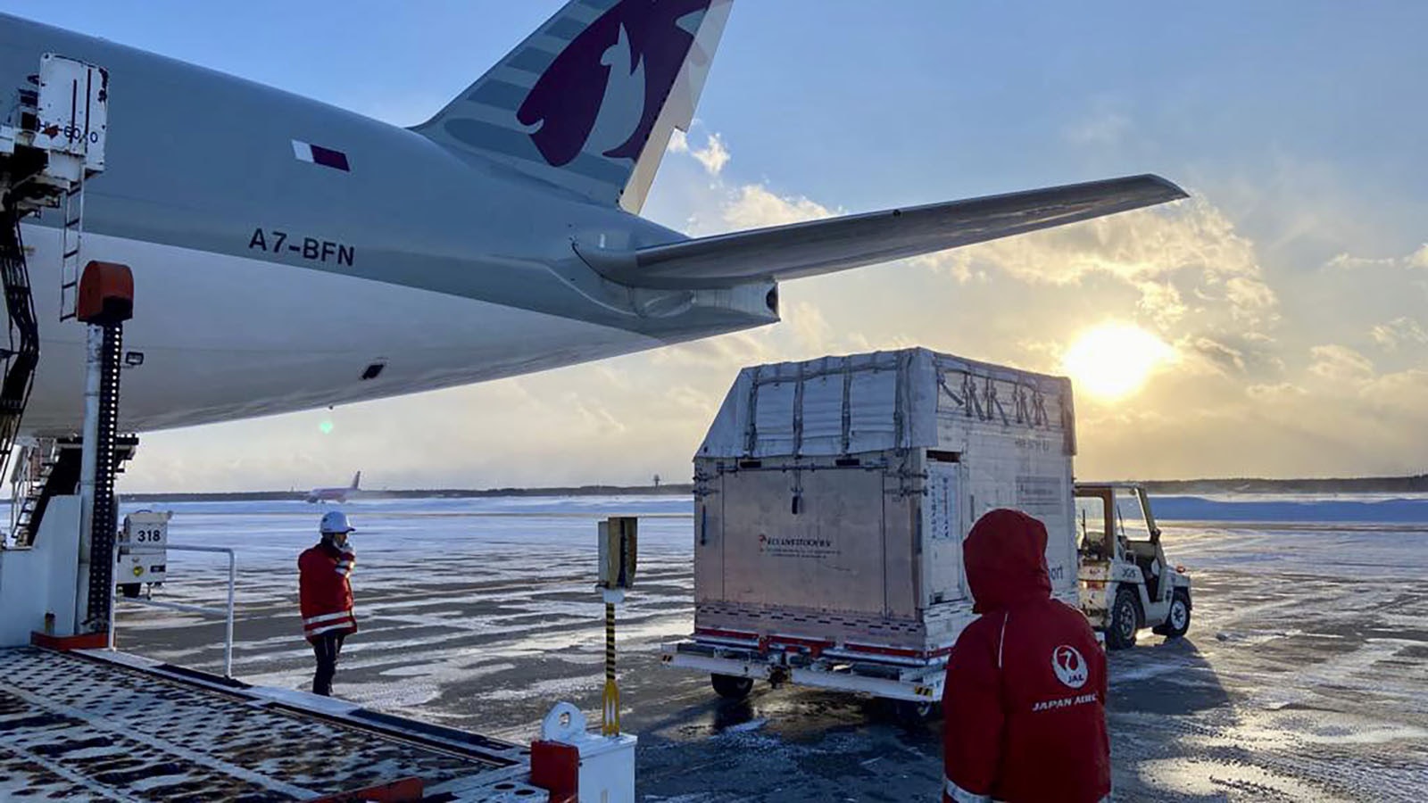 An air stall gets ready for loading onto a cargo plane for an IRT shipment from Japan to Australia. (Photo Courtesy IRT)