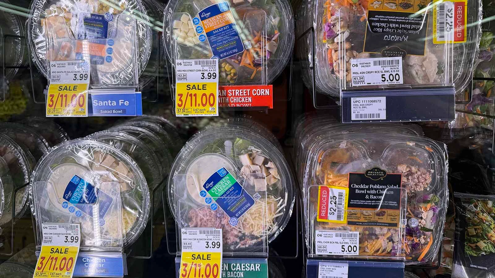 Prepared salads, including marked-down packages, at Smith’s in Casper.