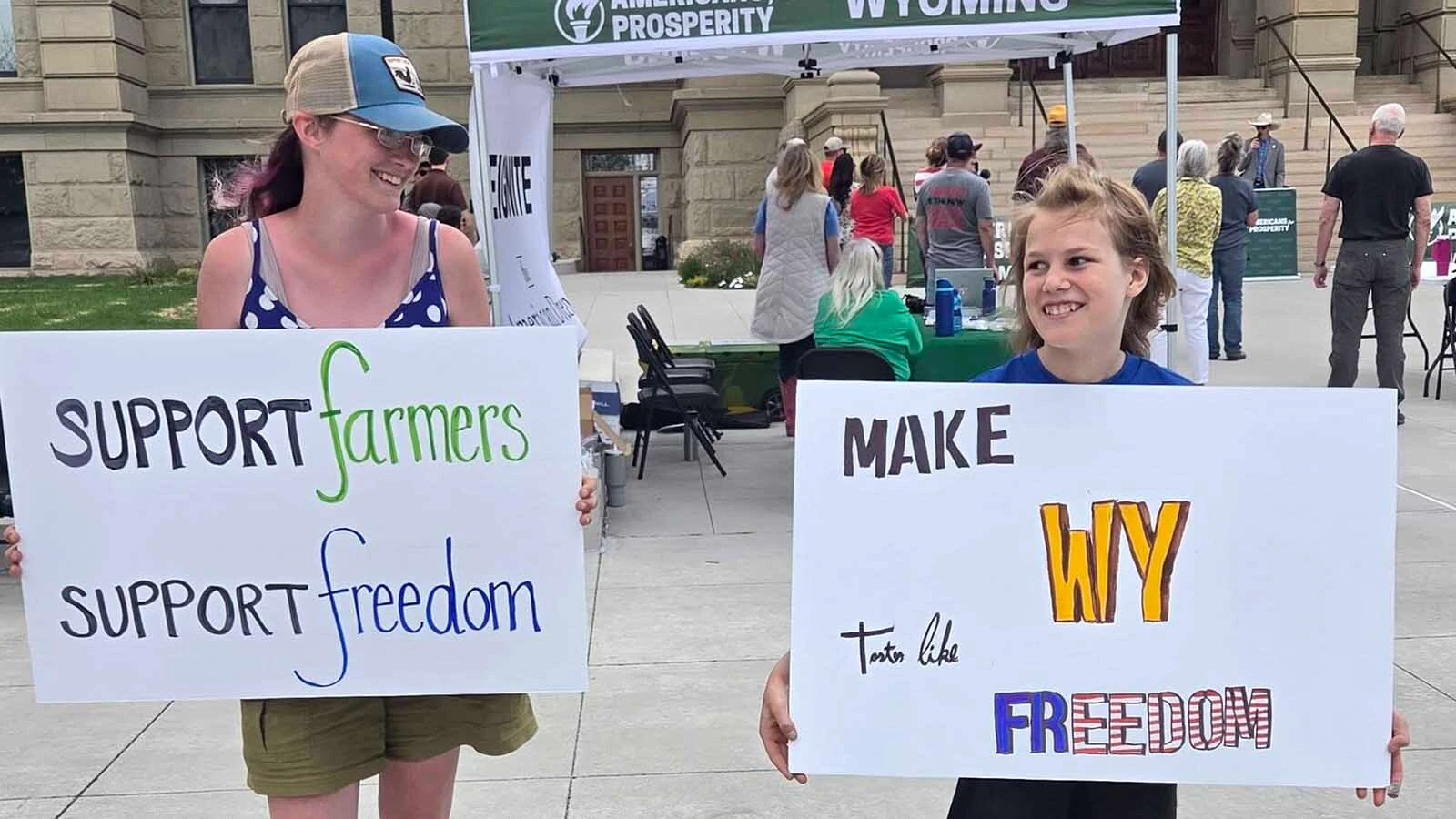 A rally at the Wyoming Capitol on Saturday, May 16, 2026, calling for the Legislature to plug holes the Wyoming Food Freedom Act.