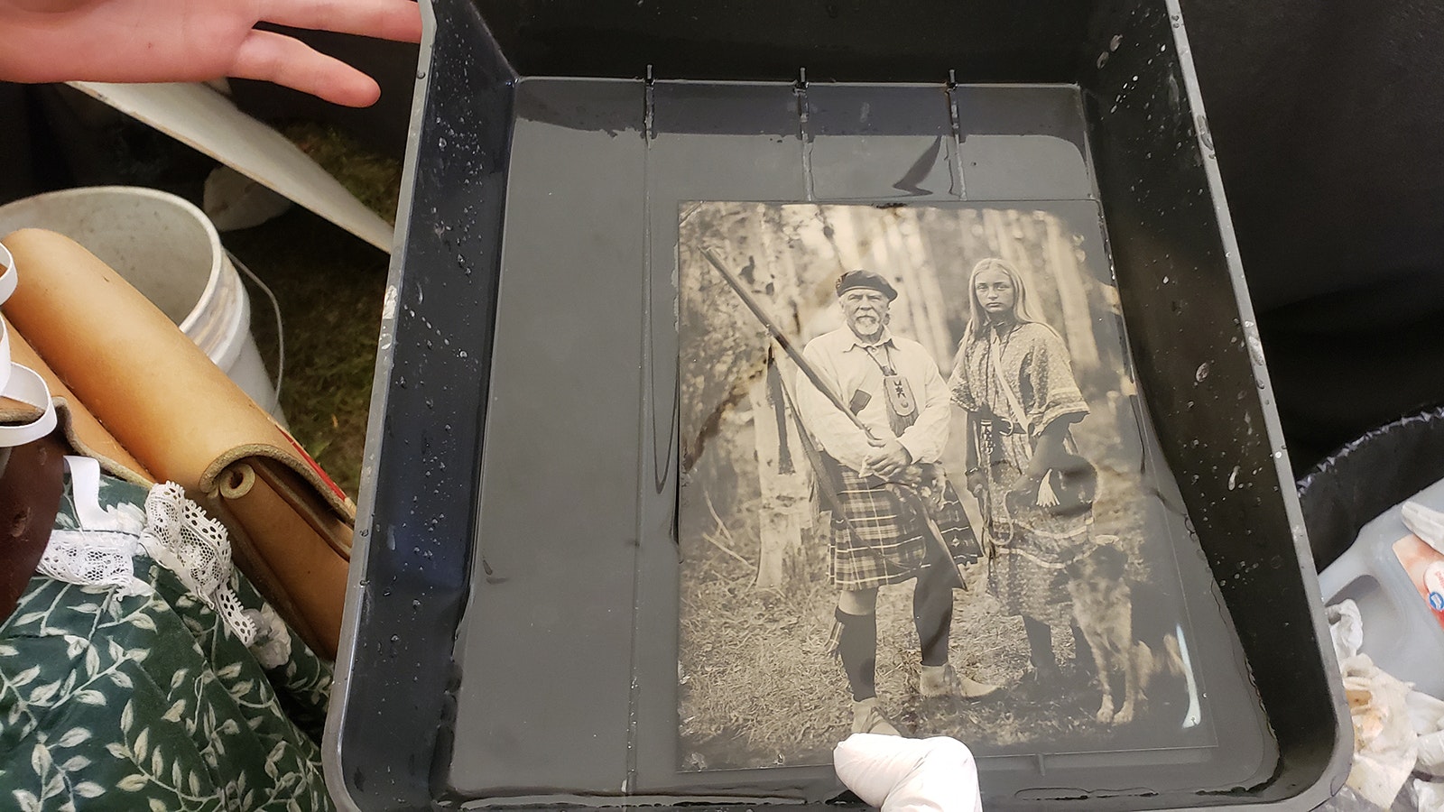 A tintype photographer was on hand for the Fort Bridger Rendezvous to take unique portraits of those participating in the event.