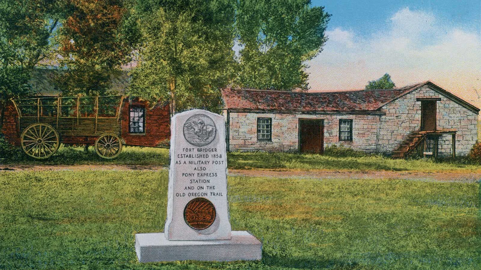 One of Fort Bridger's most reliable "staffers" is Mac, who first arrived in 1888 and seems to have never left. Mac likes to be photographed, set off alarms and lock visitors in. Now Fort Bridger is embracing a new market — haunted tourism. Above is a vintage post card featuring the fort.