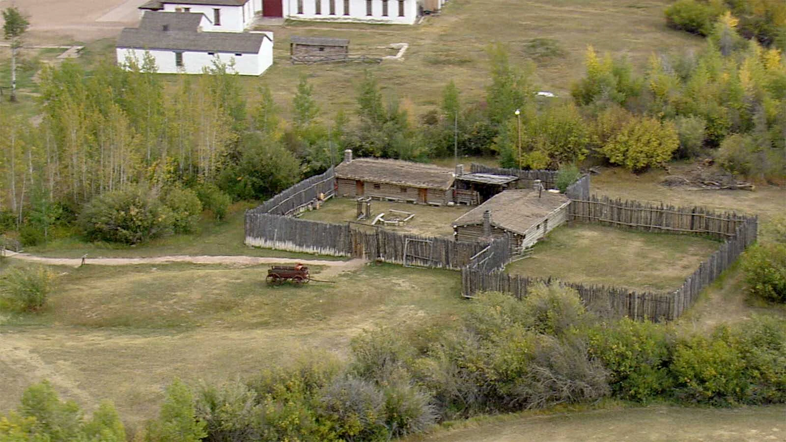 An aerial view of historic Fort Bridger in Wyoming.