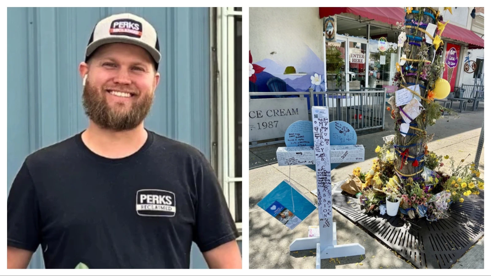 A memorial to Josh Douglass at the site in Fort Collins where he was hit by a Chevy Silverado and killed on Aug. 29, 2026.