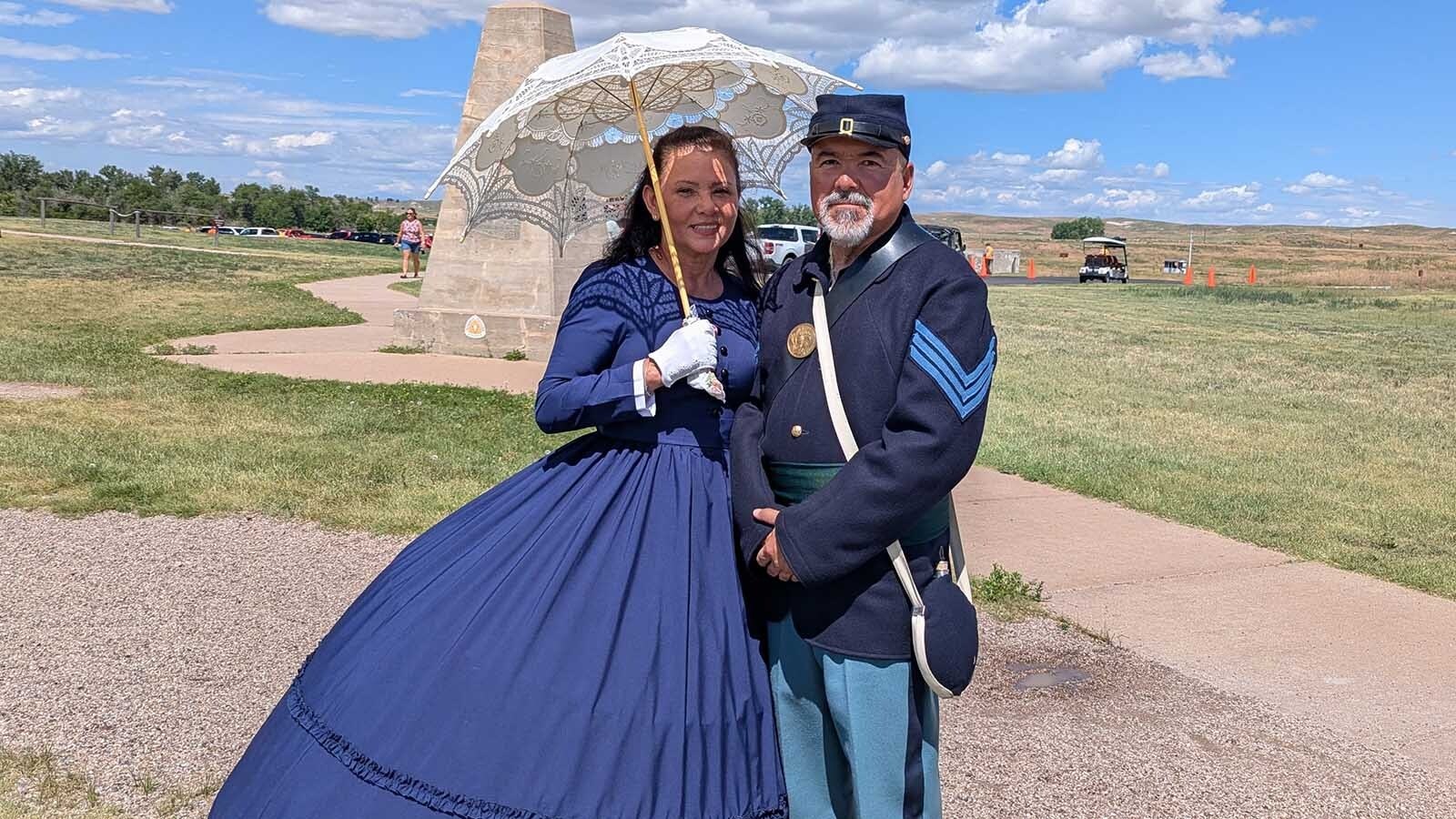 Derrick and Yvette Archuleta of Rawlins, Wyoming, wore period clothes to the Independence Day celebration at Fort Laramie National Historic Site.