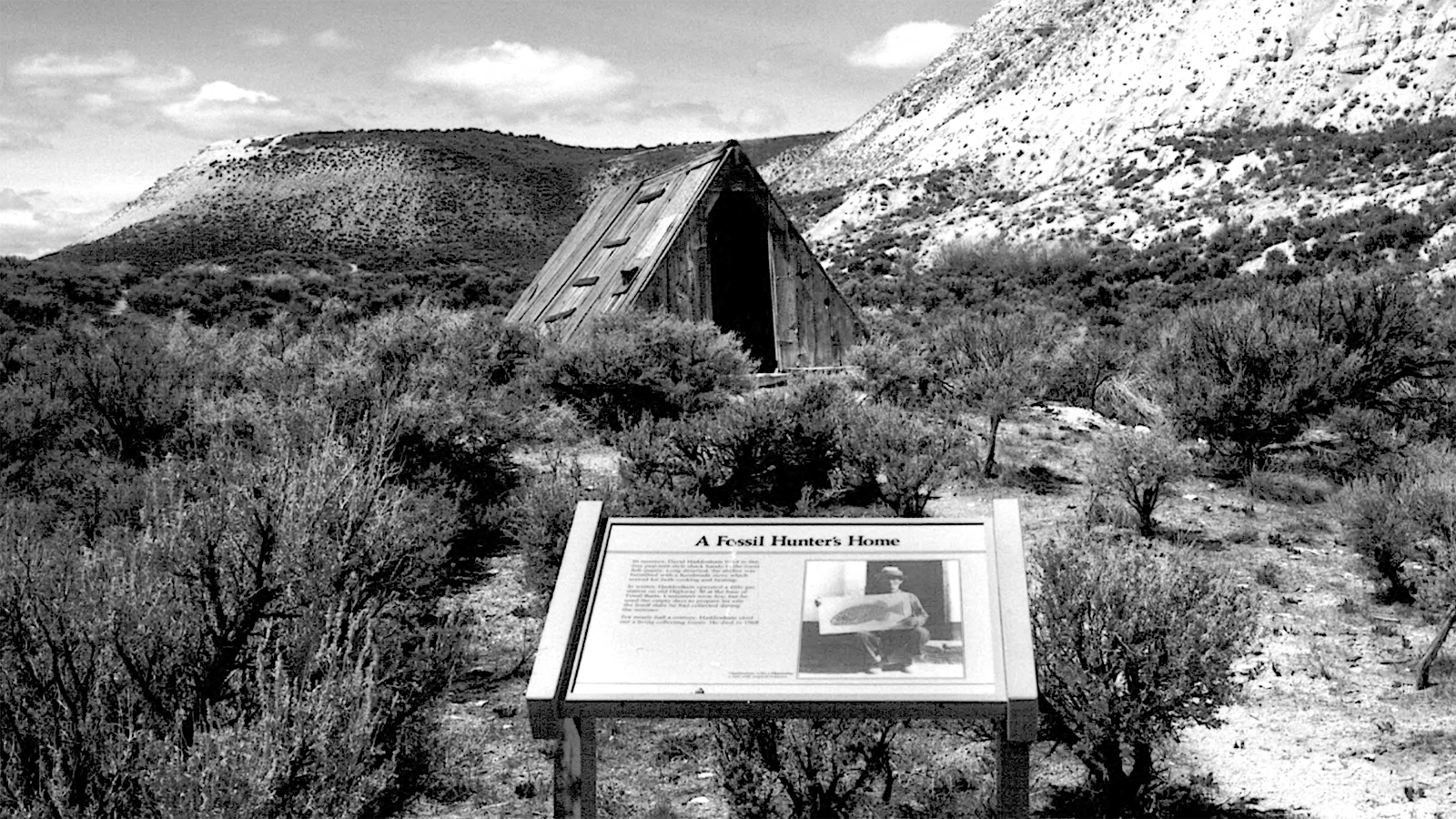 A photo of the cabin submitted with the National Register of Historic Places registry form in 2003.