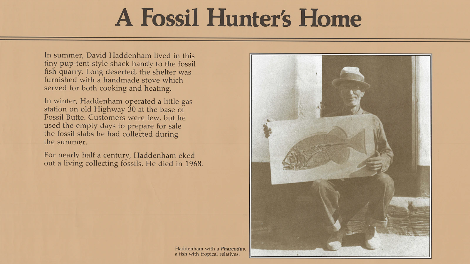 David Haddenham shows off a fish that he quarried and recovered.