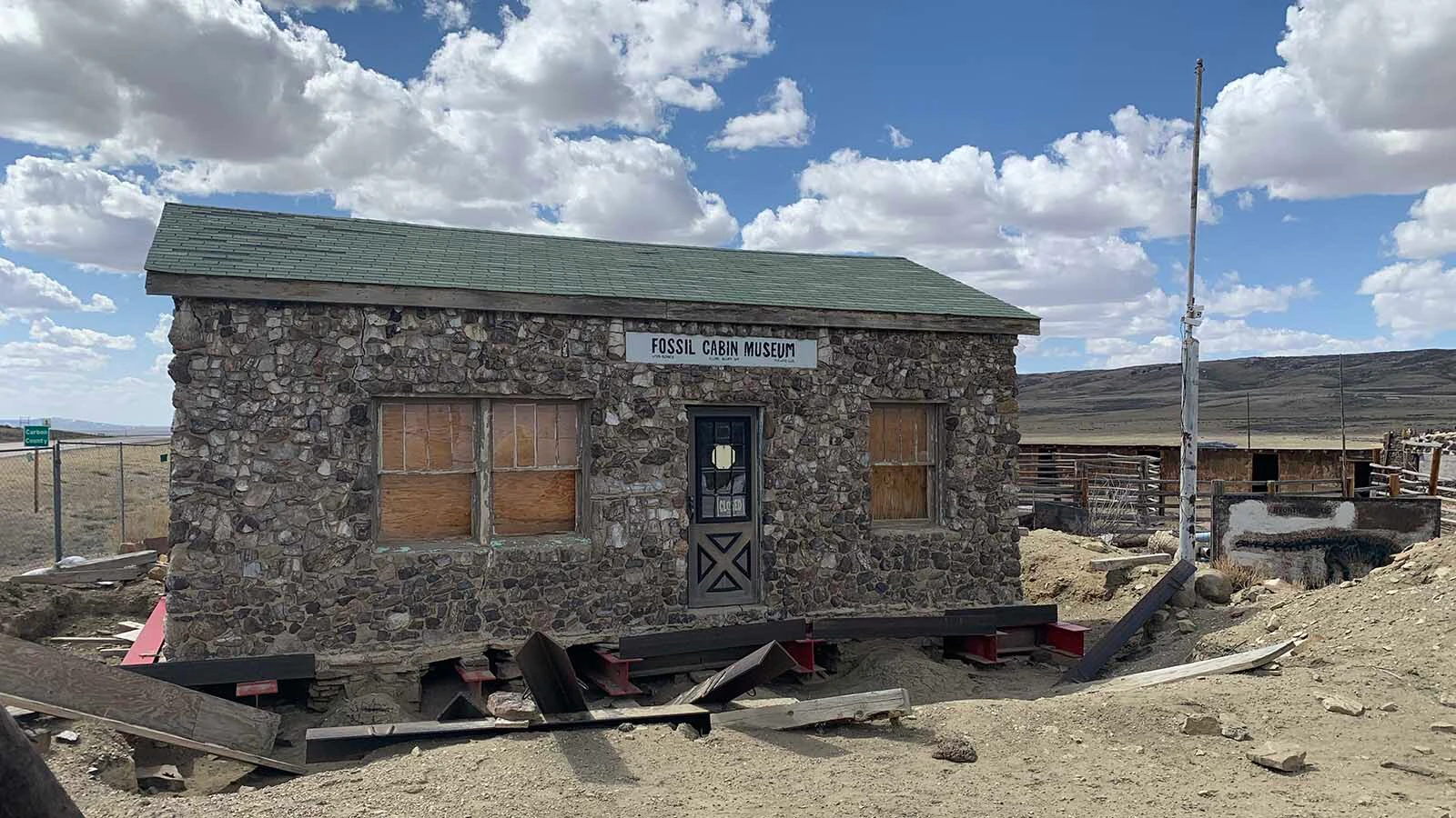 Wyoming’s world-famous Fossil Cabin was built from more than 6,000 dinosaur bones, weighs 52 tons and was a target for vandals along U.S. Highway 30. It made a nail-biting, 7-mile crawl this week to a new permanent home at the Medicine Bow Museum.