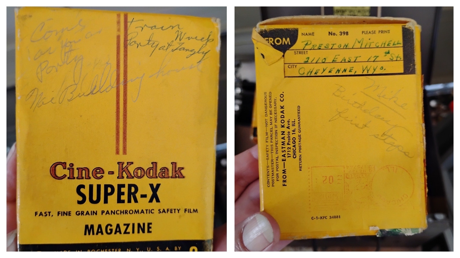 The Kodak film reels were discovered in an attic in California. They feature scenes from the late 1940s and early 1950s from Cheyenne, Wyoming.