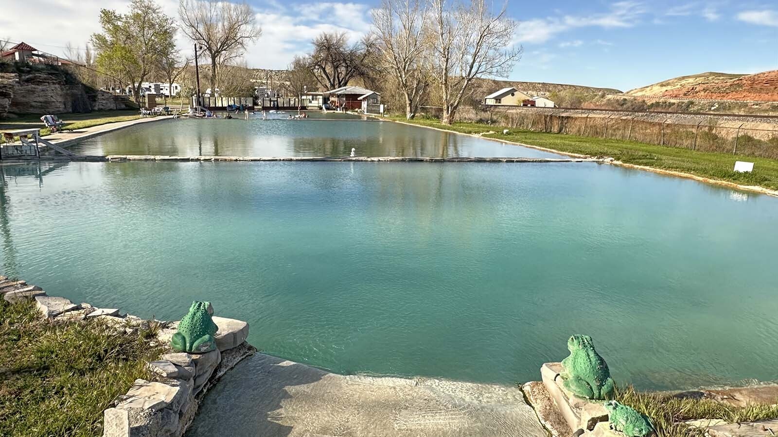 The pools at the Fountain of Youth RV Park are open year-round. In fact, most people prefer to swim in the hot mineral water during the colder months.