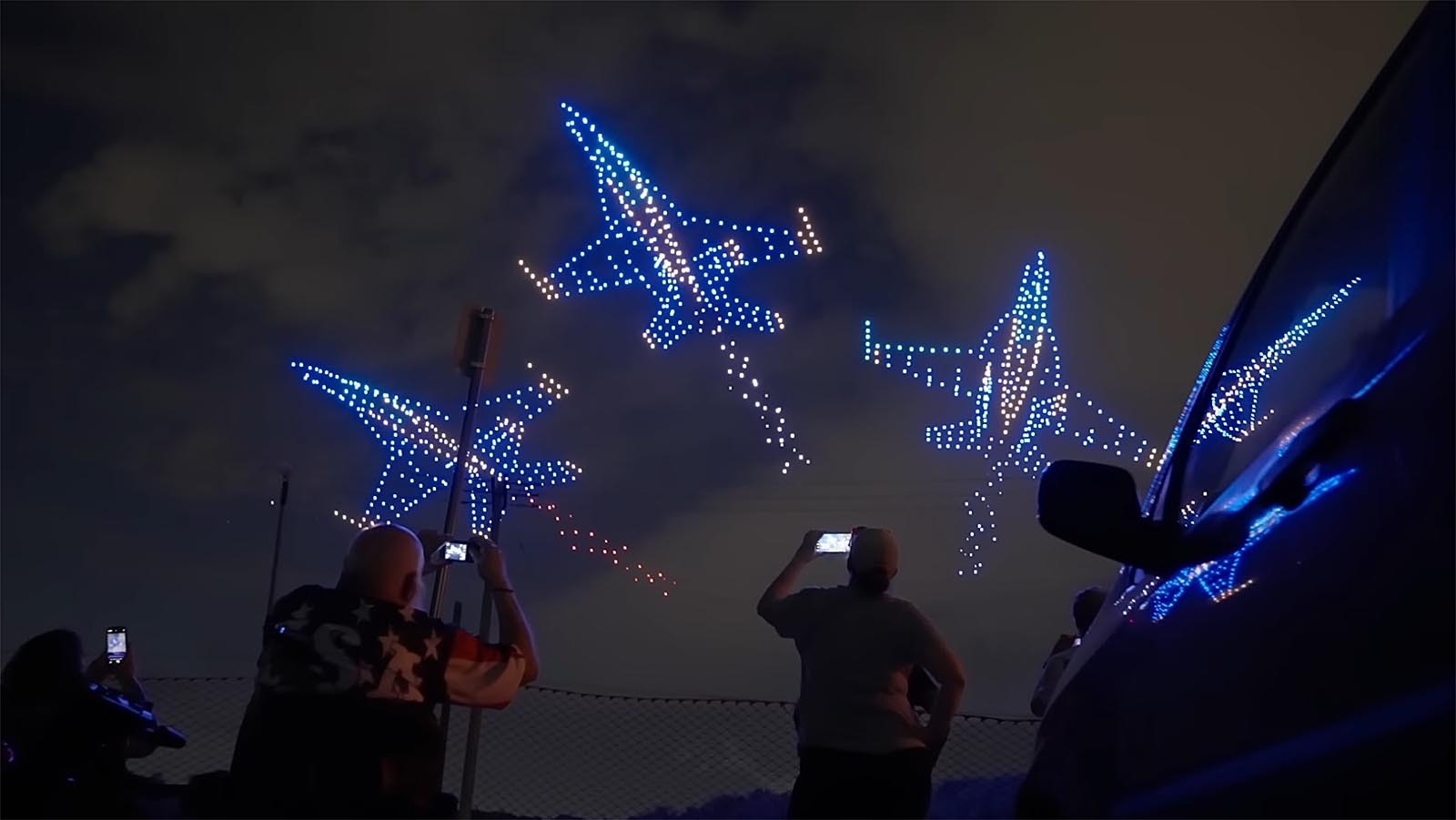 Sky Element Drone Shows uses computer choreographed drones to create patriotic Fourth of July shows.