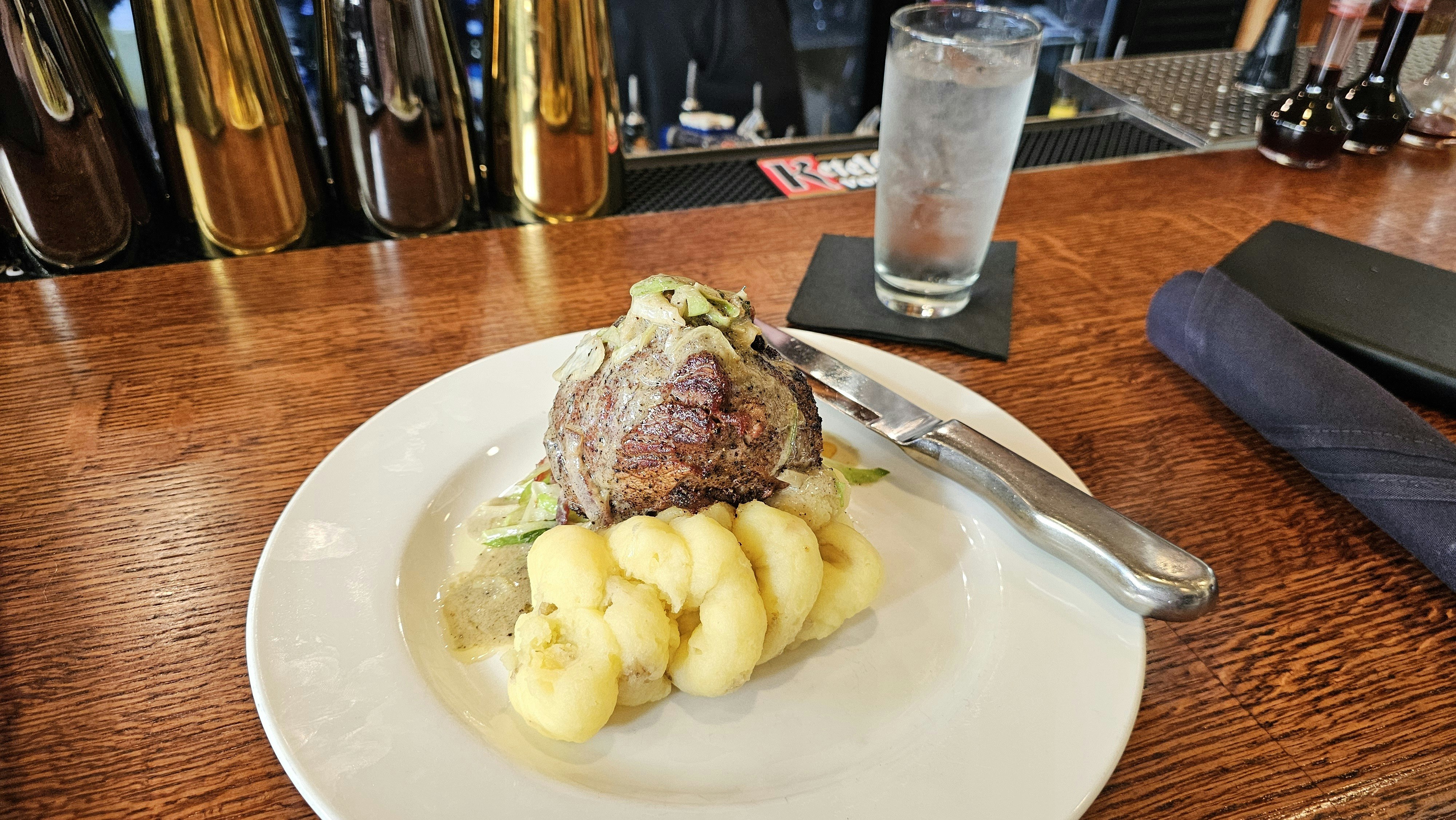 Steak with mashed potatoes is still a staple at Frackelton's in Sheridan.