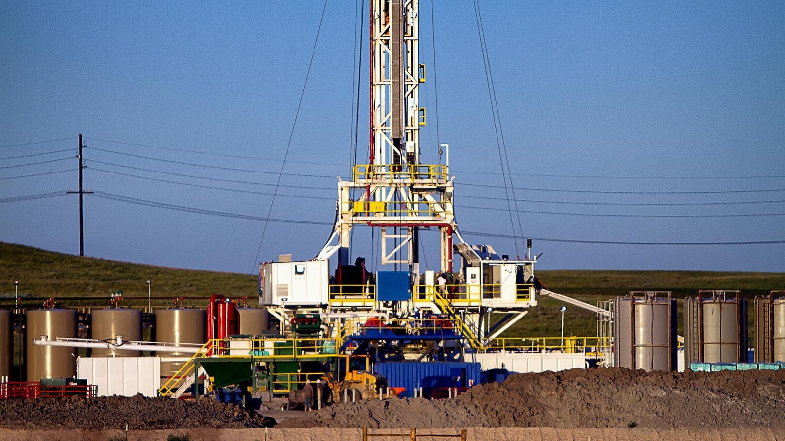 A fracking rig in Wyoming in this file photo.