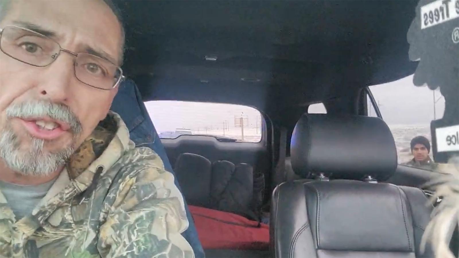 Frank Berris during a traffic stop he recorded and posted to his public YouTube channel.