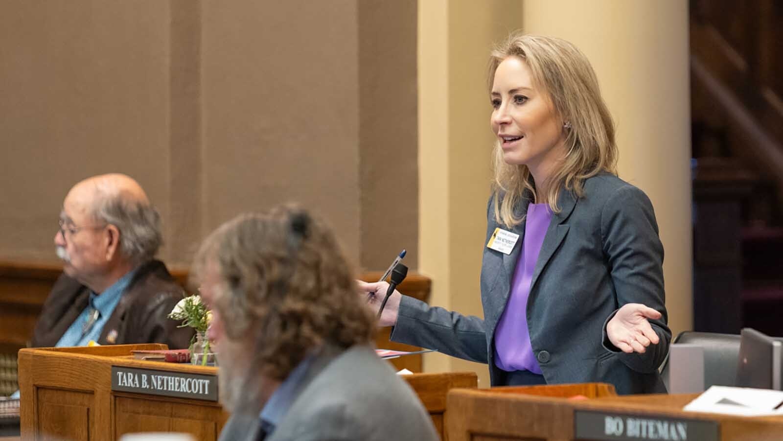 Senate Majority Leader Tara Nethercott, R-Cheyenne, said the texts are “unusual," but also isn't something new; it's been happening in other states as well.