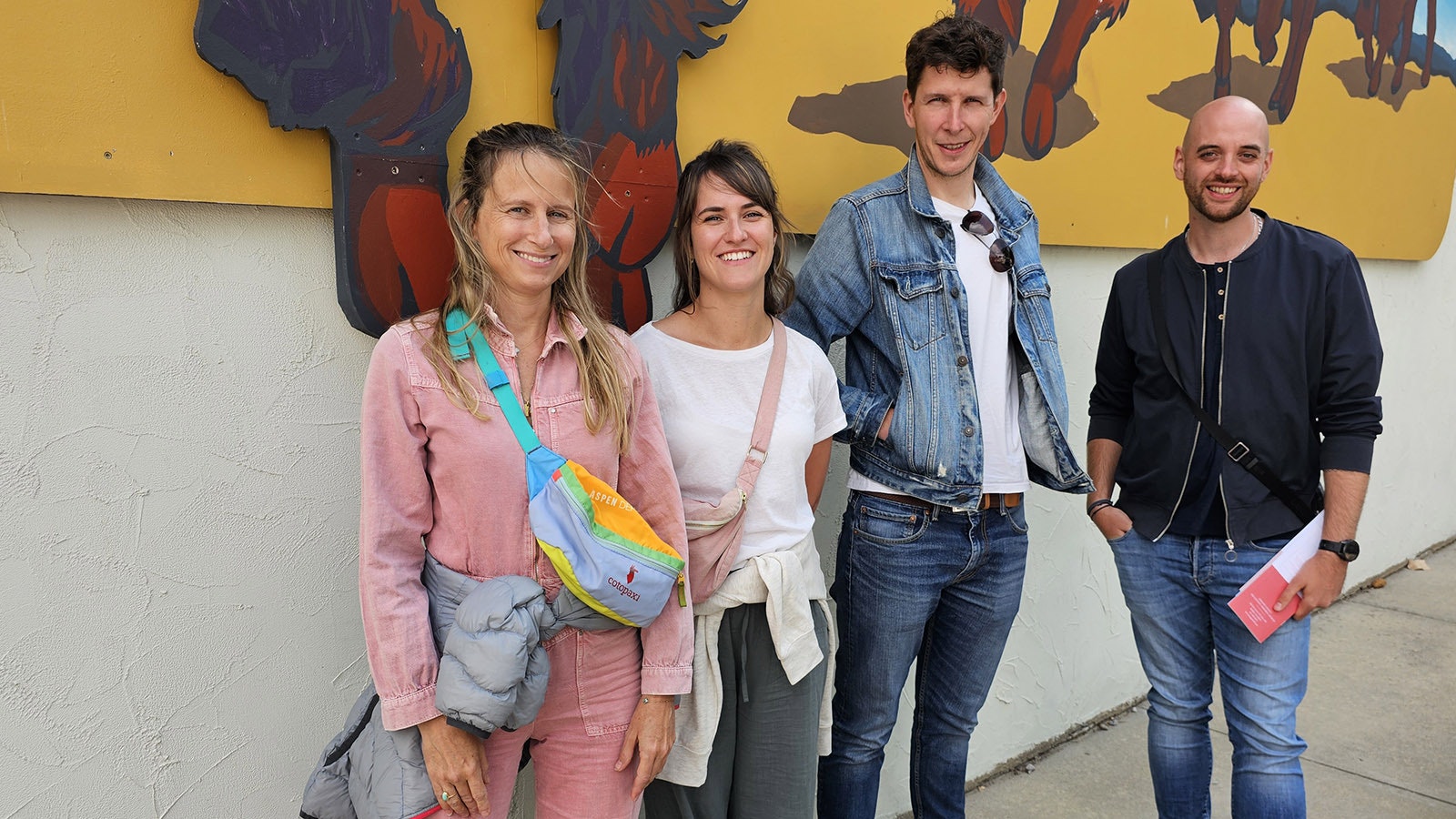 From left, French tour directors Domiziana Antamoro, Alexandra Seon, Francois Cardon, and Guillaume Gambart were in Buffalo exploring travel opportunities to sell to other French tourists.