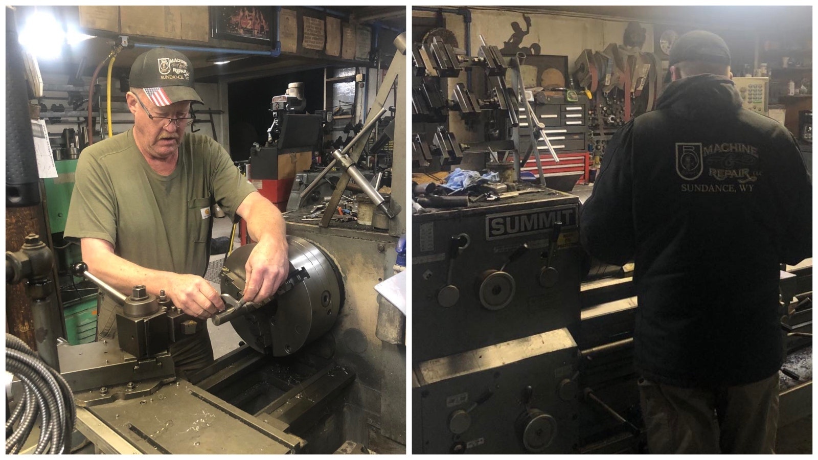 Mike Frolander hones a shaft to size on a lathe in his former shop that he was recently forced to close due to a worker shortage. He's has spent many hours fabricating and repairing equipment and specialized parts in the machine shop his dad, Robert, opened in 1981.