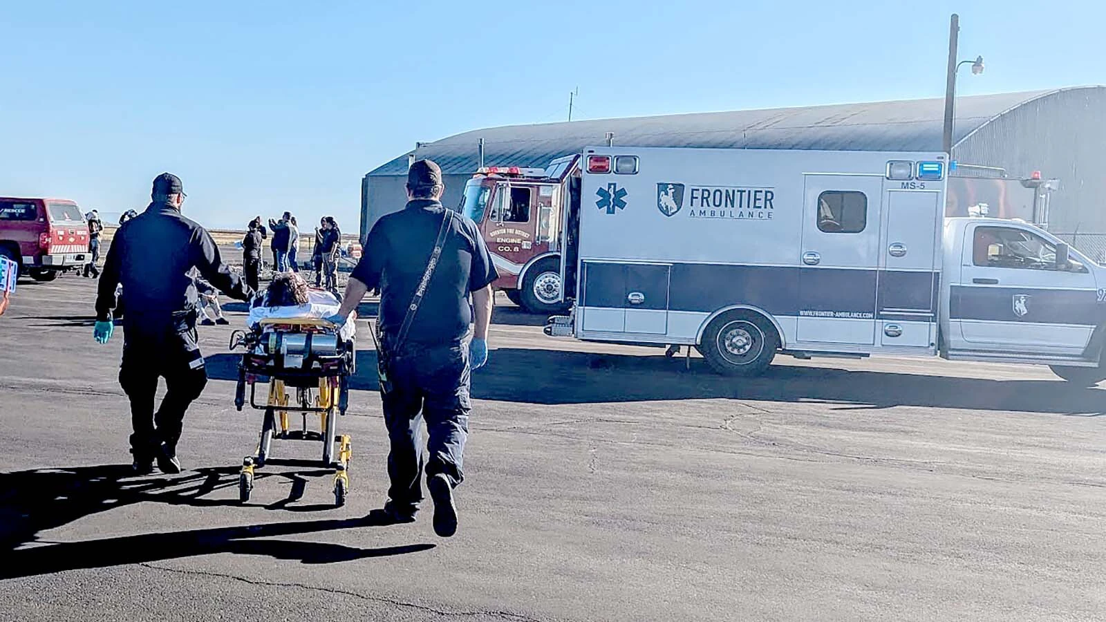 Fremont County was bracing to lose ambulance service by Thursday, but officials in a Tuesday meeting announced a last-minute, $5 million deal to keep the wagons running. “Everybody relax, you have jobs,” said the president of the EMT union. Above, Frontier Ambulance personnel participate in an emergency response exercise in October 2024.