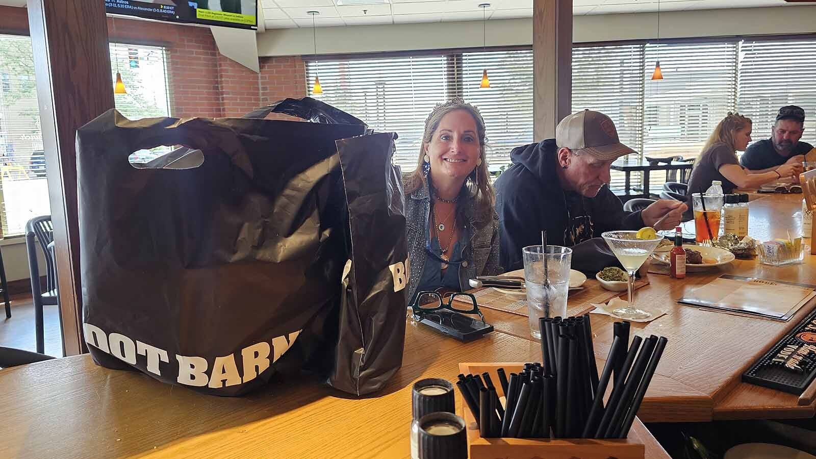 Beth Lemanowicz and husband Craig were enjoying lunch and a few martinis at the Rib and Chop in Cheyenne after a shopping spree.