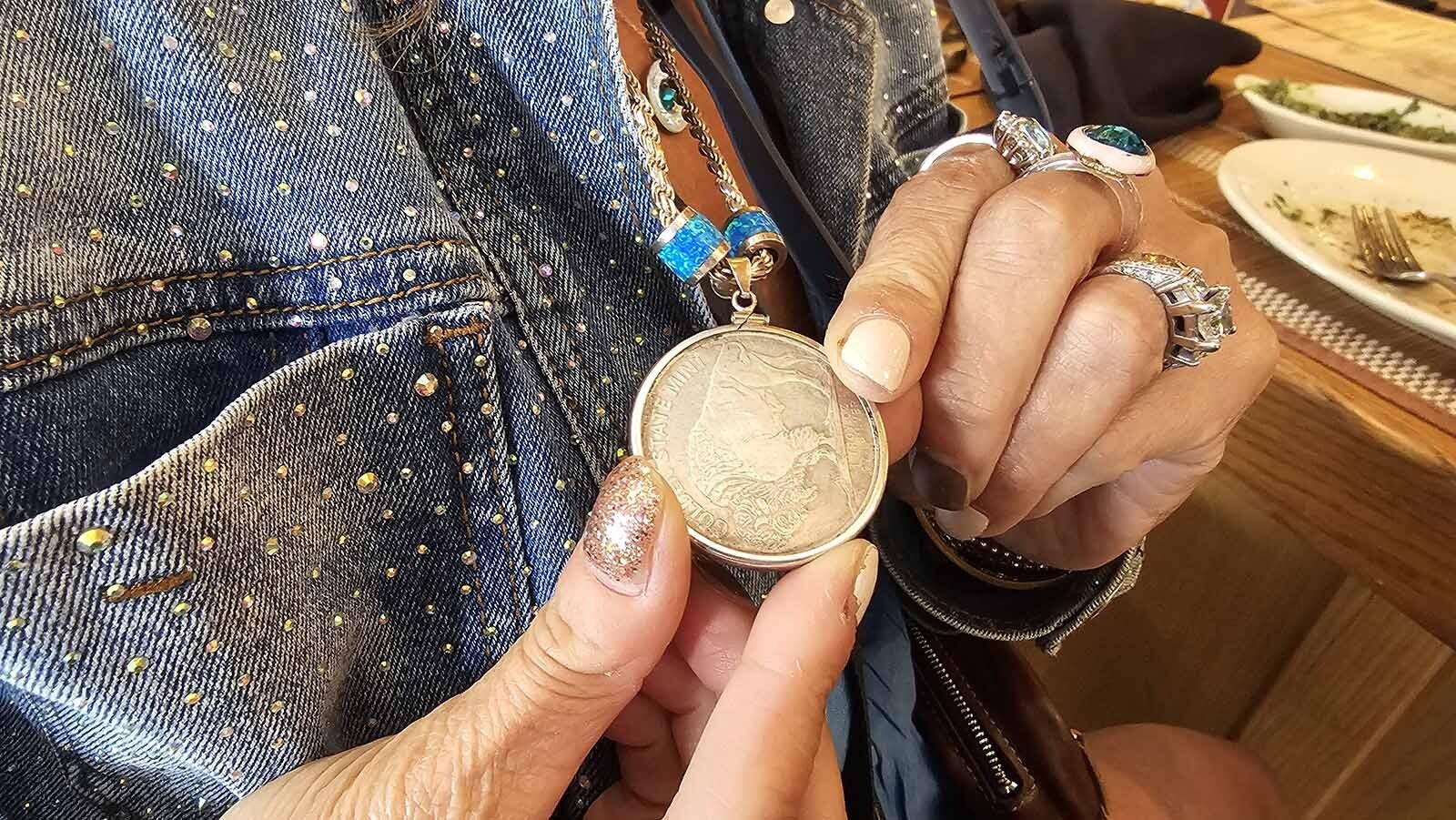 A necklace purchased by Beth Lemonowicz during Cheyenne Frontier Days.