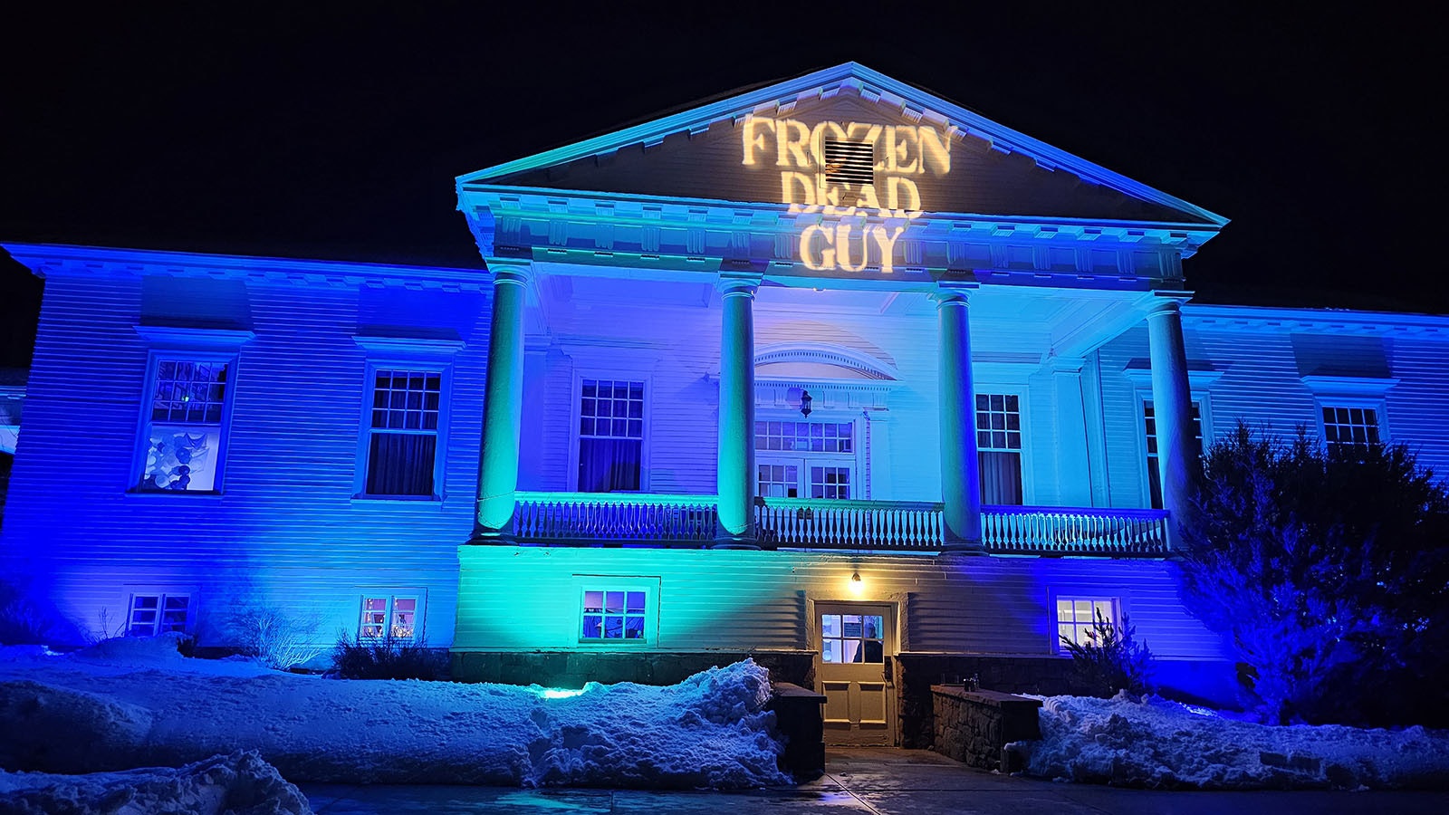 Frozen Dead Guy Days' Blue Ball is held at the famous Stanley Hotel in Estes Park, Colorado.