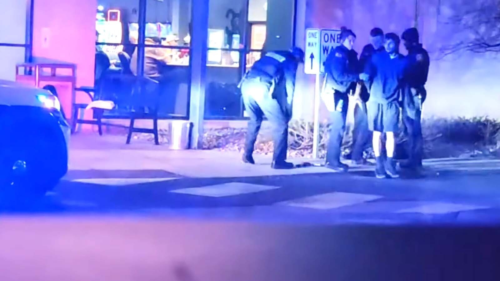 Cheyenne police officers detain a man who had become combative with them during a recent contact.