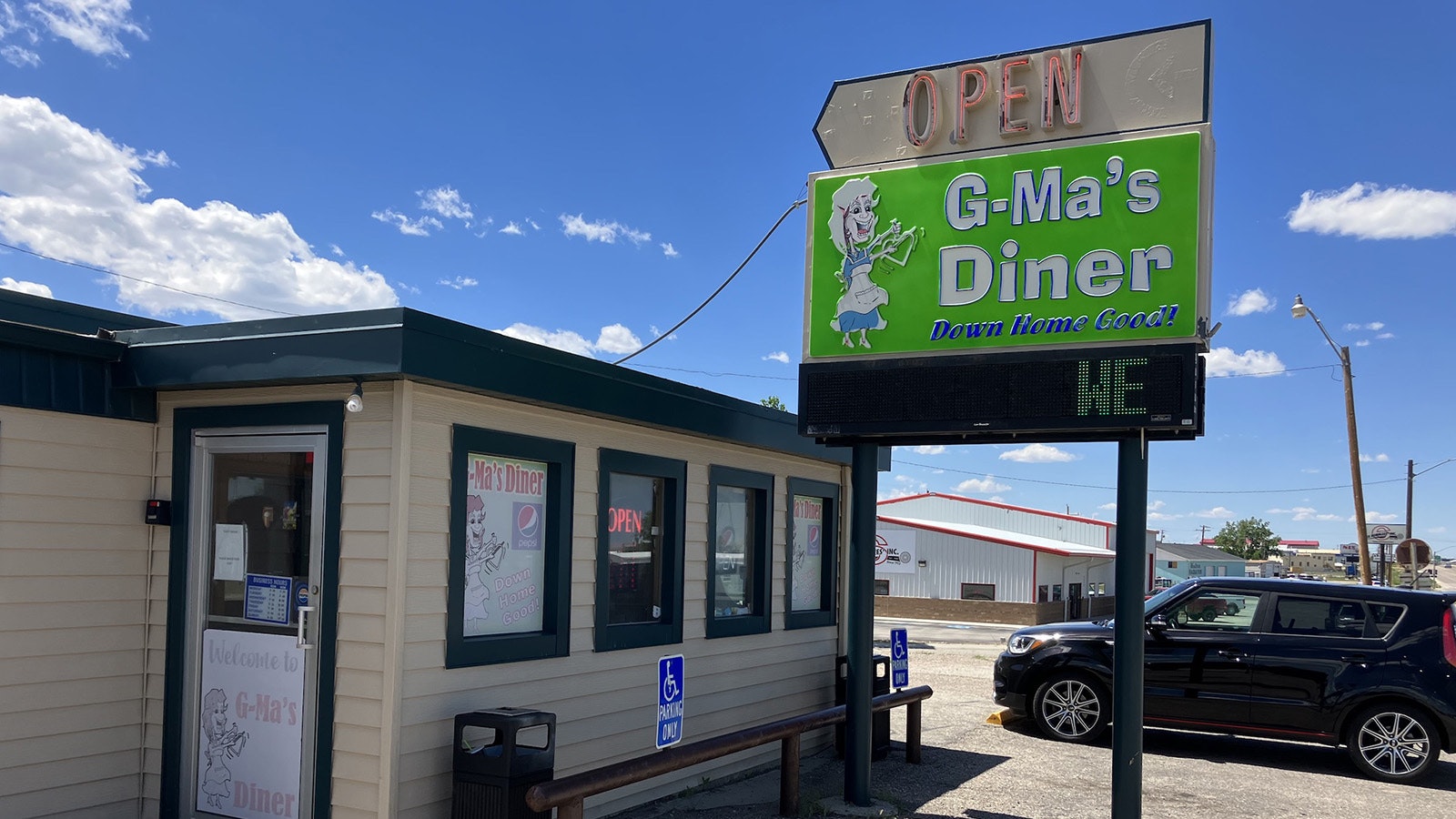 G-Ma’s Diner in Mills, Wyoming, typically draws a crowd for breakfast and lunch with a mix of regulars and visitors looking for homestyle diner fare.