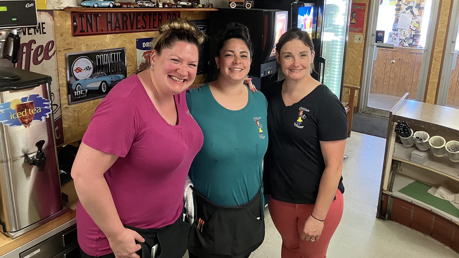 G-Ma’s servers say they like to keep track of their customers and create a fun dining experience. Shown from left are Sarah Schicketanz, Erika Condelario, and Crystal Collier.