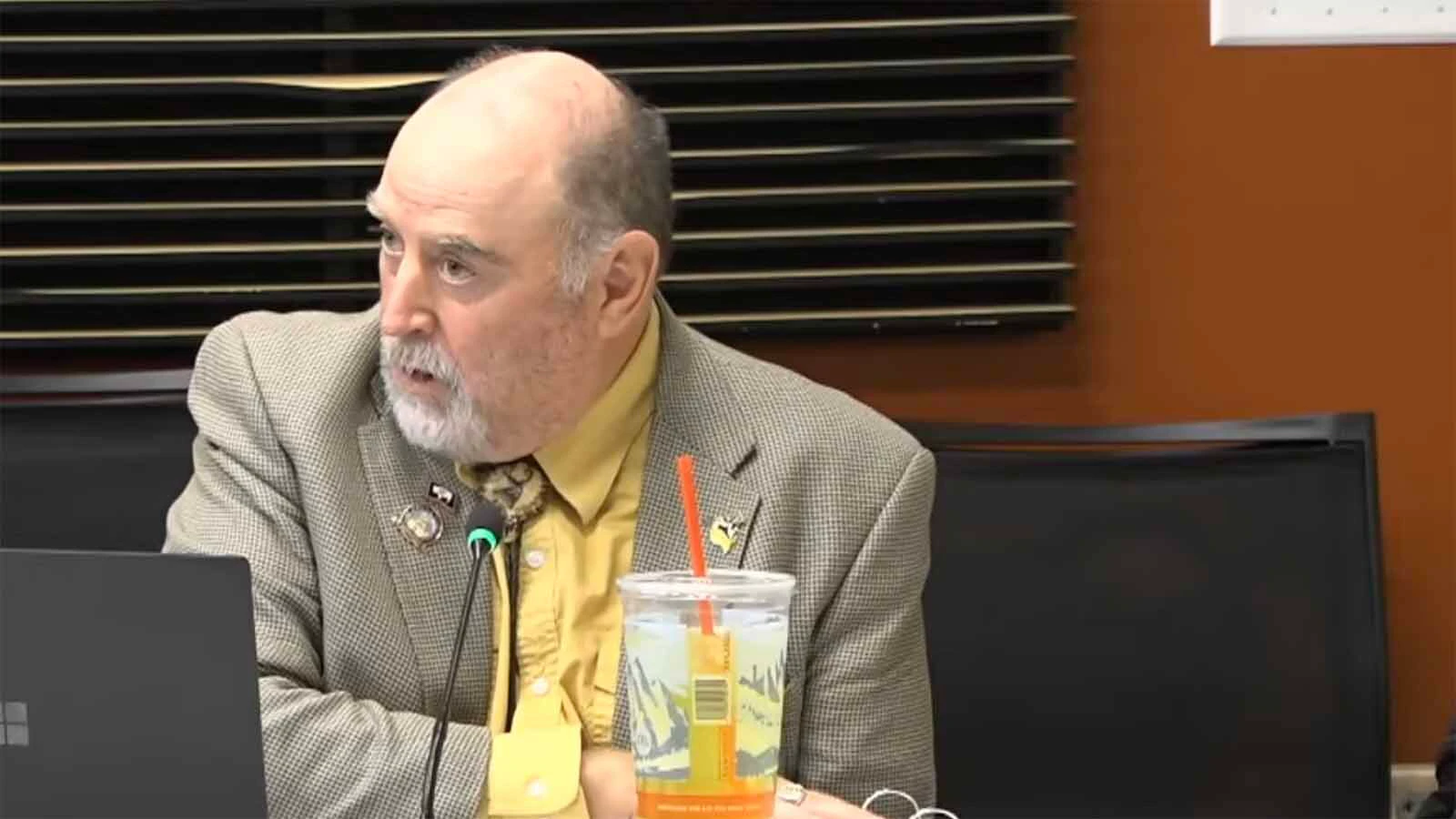 Rep. Robert Wharff, R-Evanston, questions Game and Fish officials during a hearing before the Legislature’s Joint Travel, Recreation, Wildlife, and Cultural Resources Committee Wednesday in Jackson.