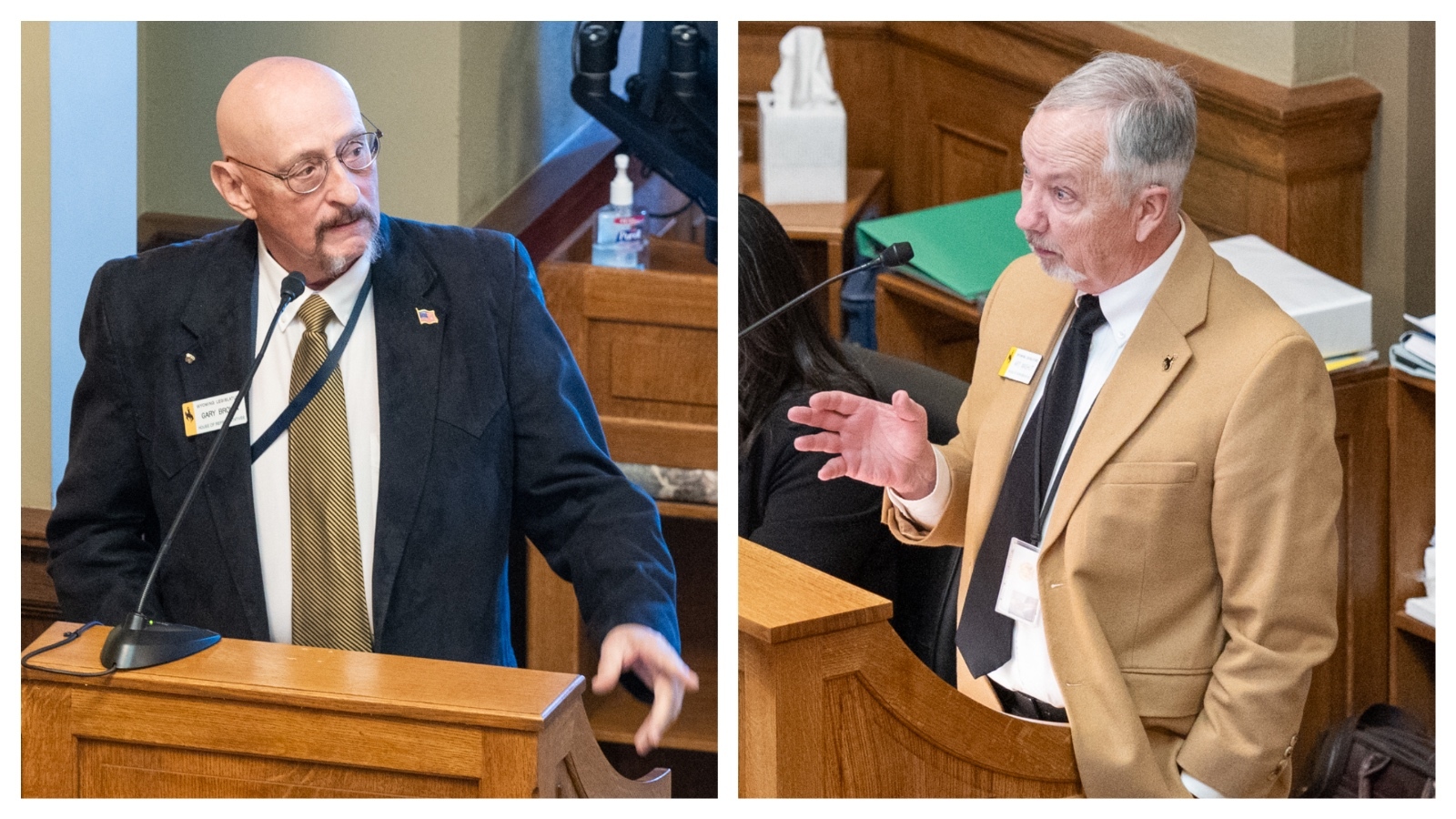 Rep. Gary Brown, R-Cheyenne, left, and Rep. Art Washut, R-Casper.