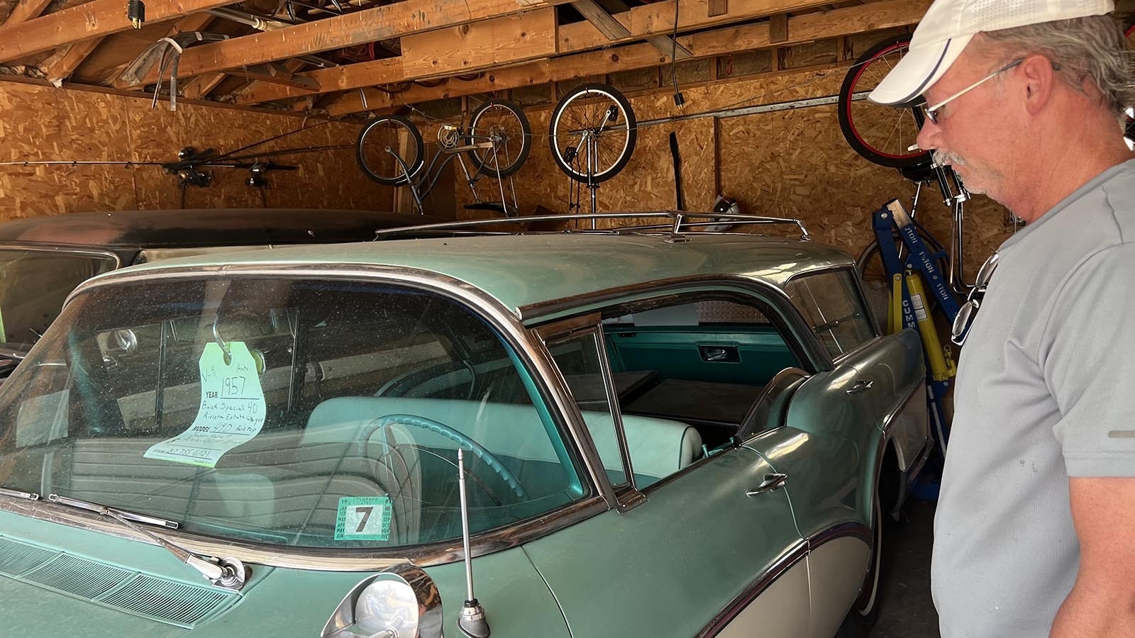 Gary McKim of West Laramie explains that a 1957 Buick he has for sale is a “true hardtop.” That means there’s no roof support post between the front and rear windows.