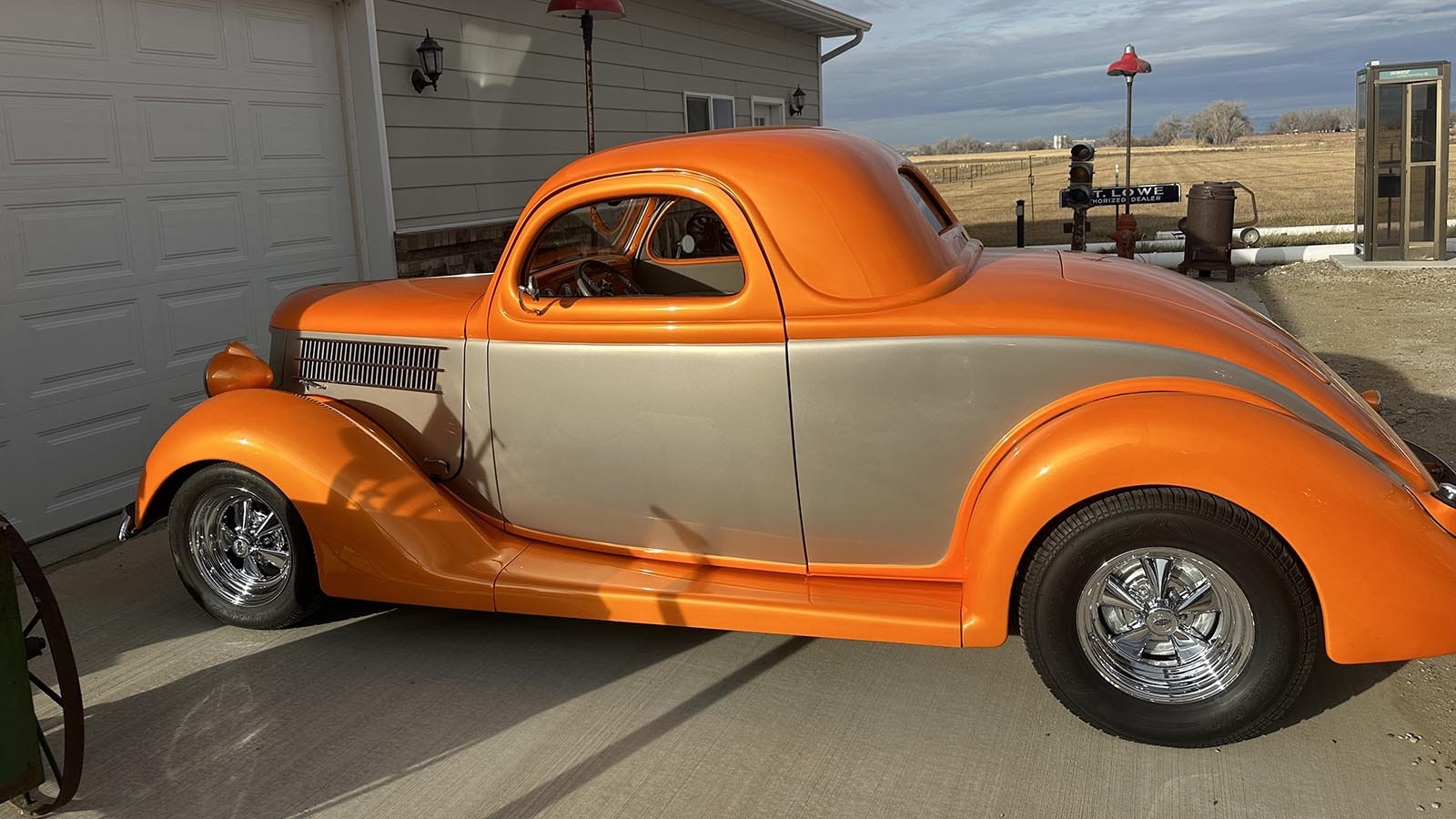 When not restoring gas pumps, Randy Nissen has shown off his coup at car shows across the region.