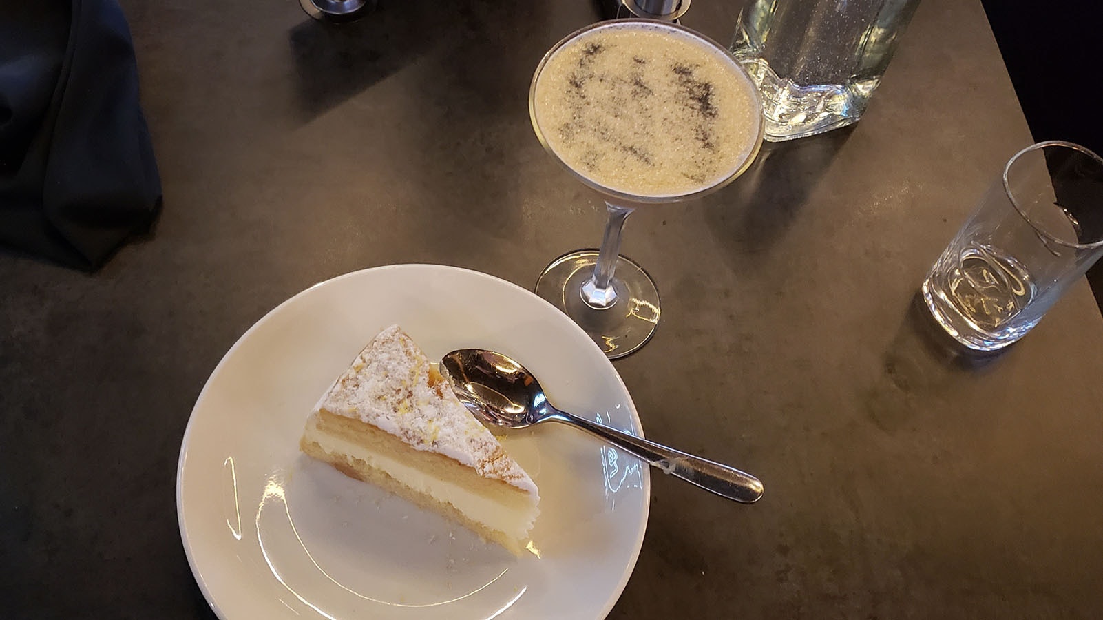 Dessert paired with an espresso martini at the Gastropub Warehouse in Sheridan.