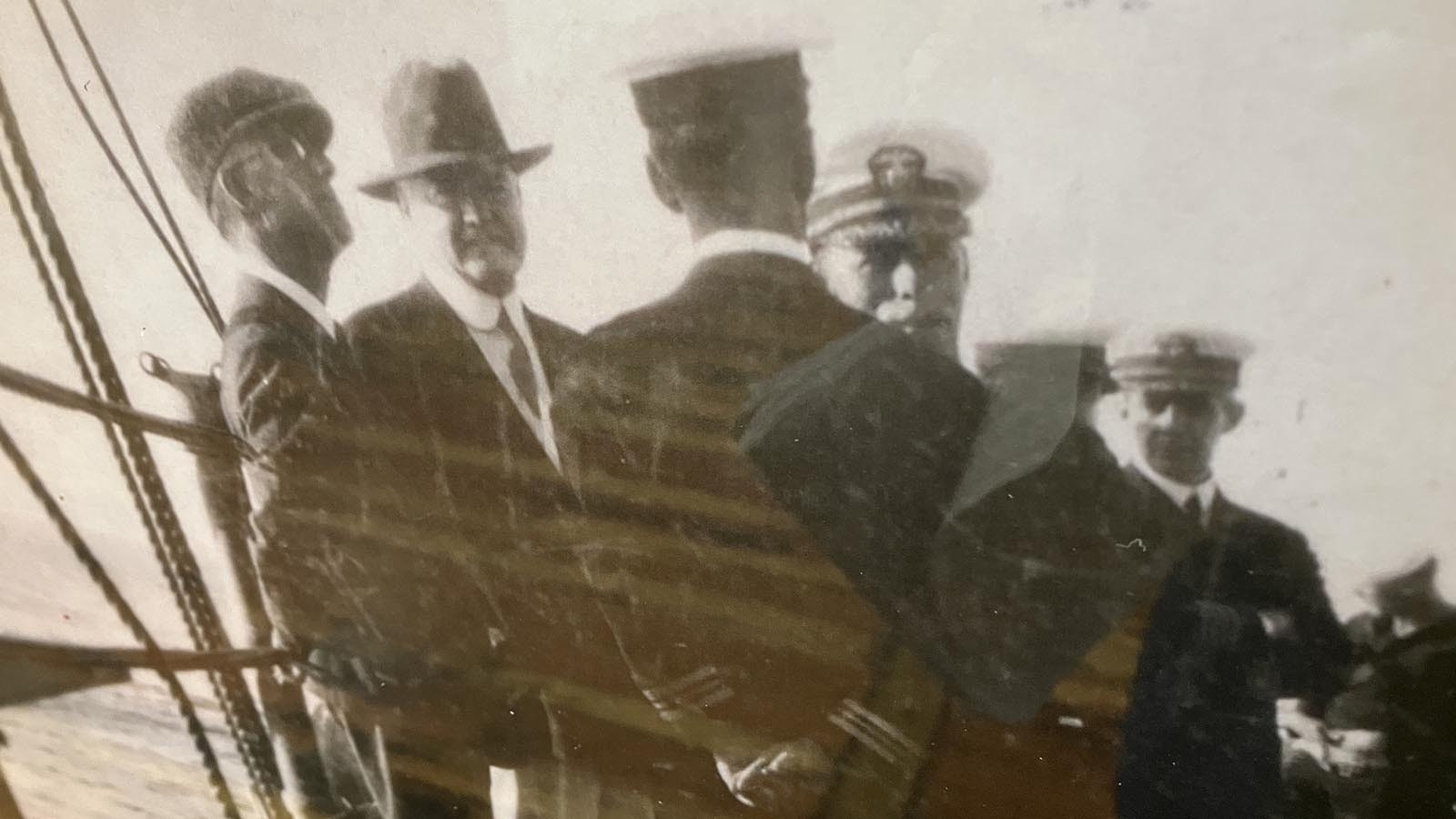 President-elect Herbert Hoover, second from left, was captured in a photo by Clarence Gehrett during Hoover’s cruise to Latin America.